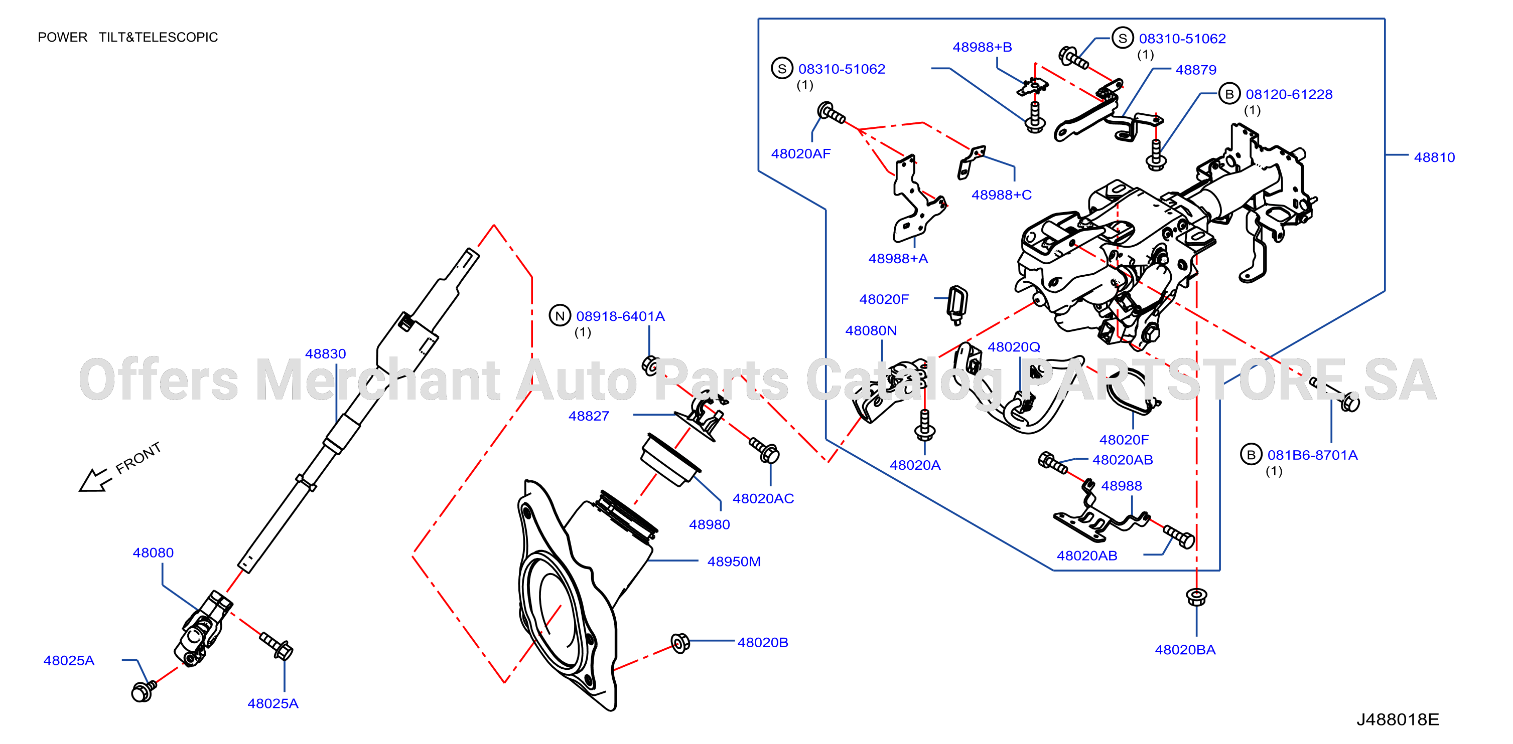 Steering Column For Power Tilt Telescopic