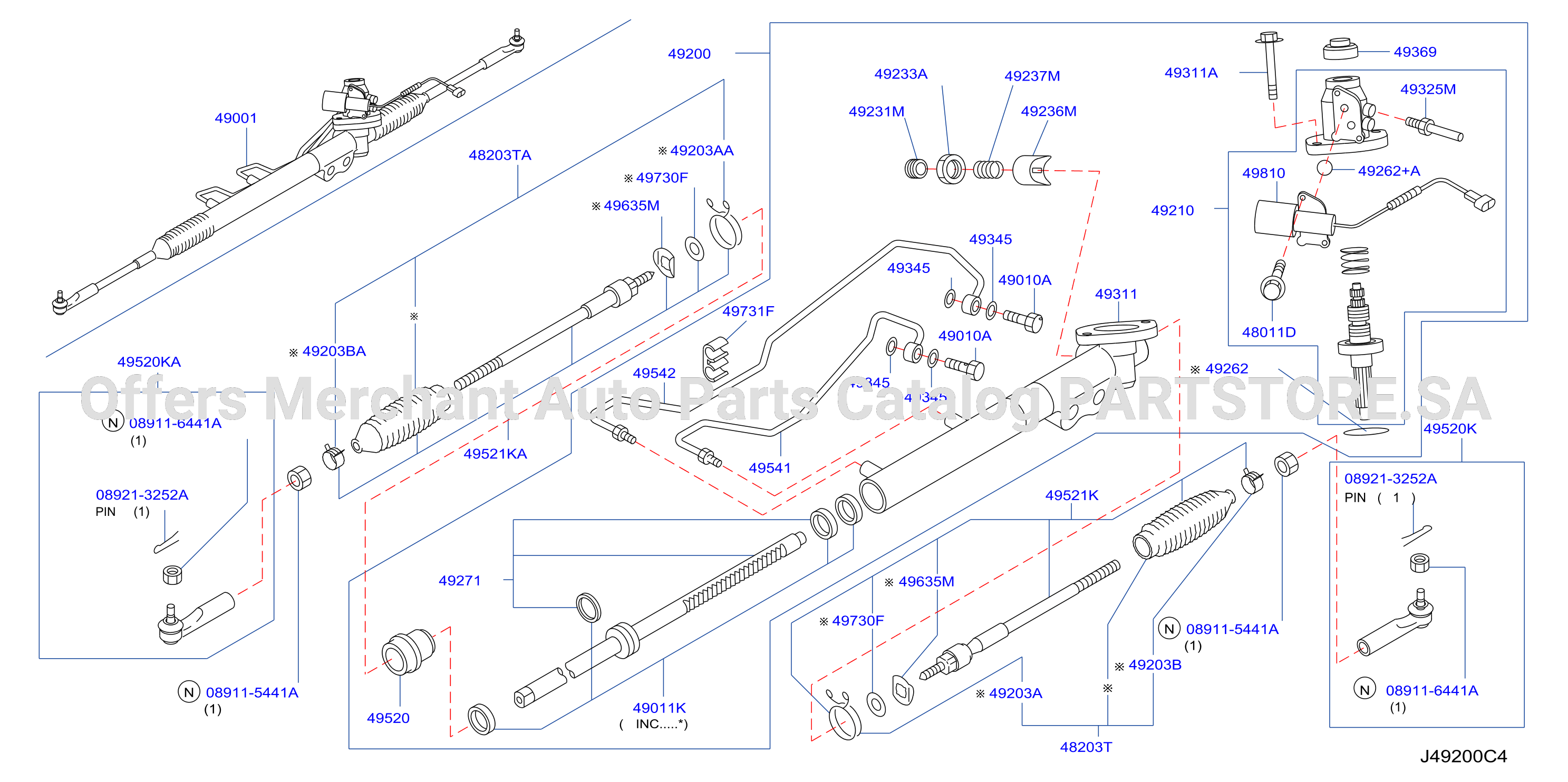 Power Steering Gear F / Gen Twn