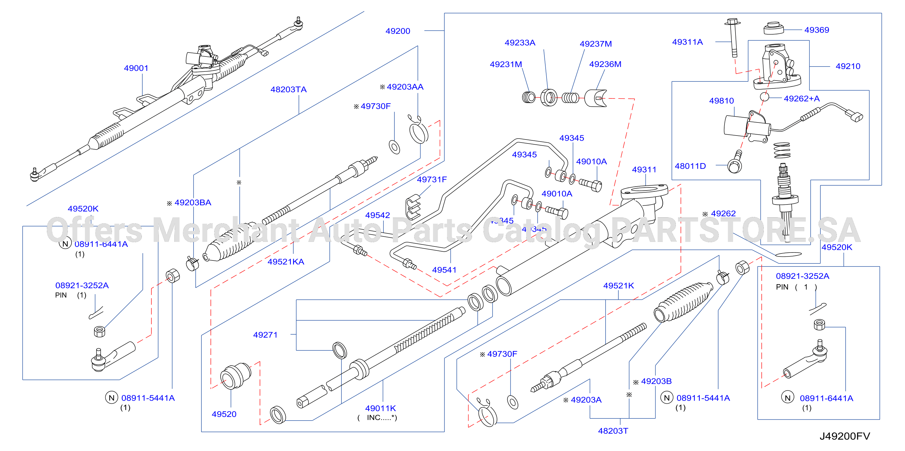Power Steering Gear F / Mest