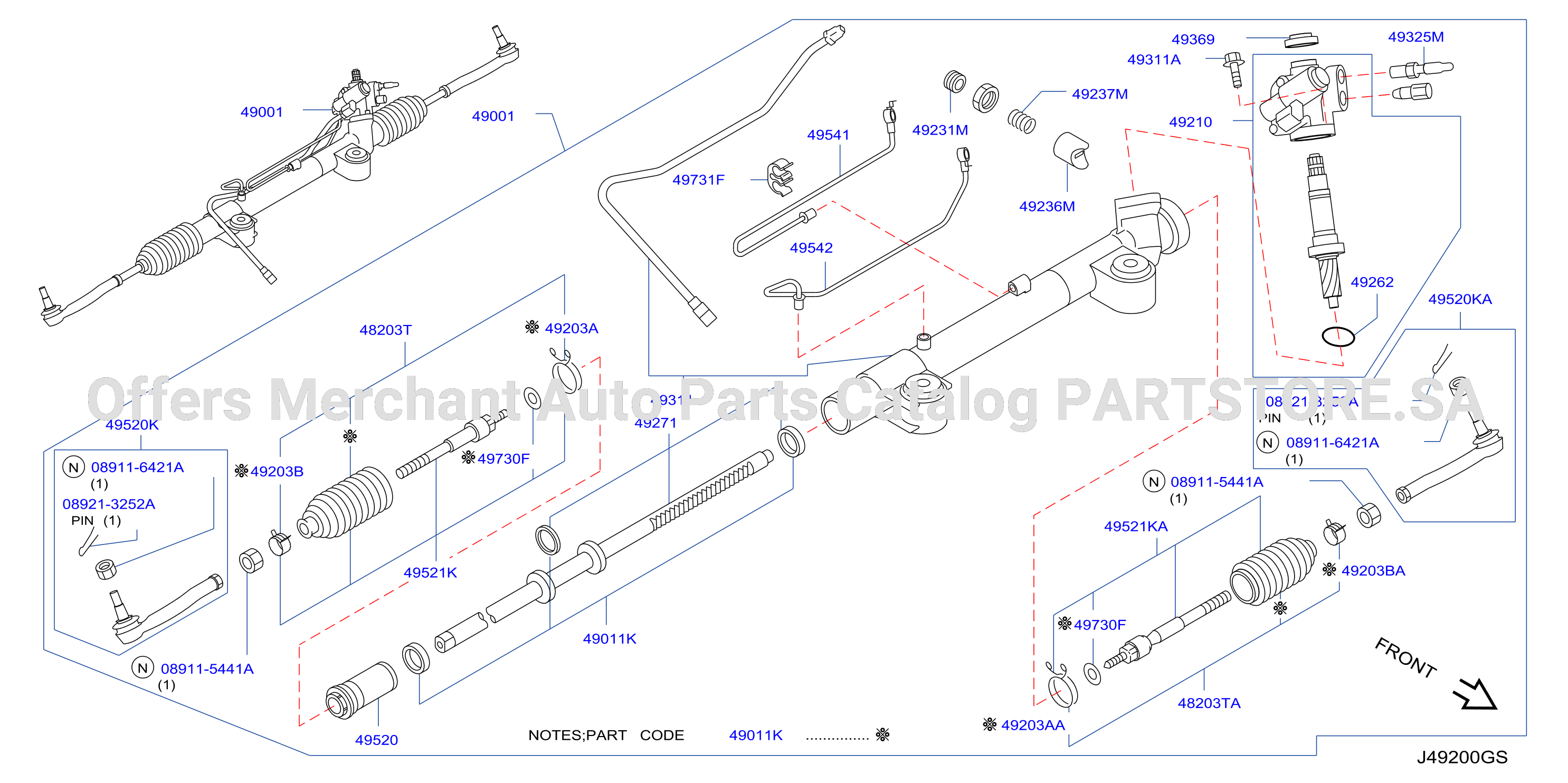 Power Steering Gear Vk45De