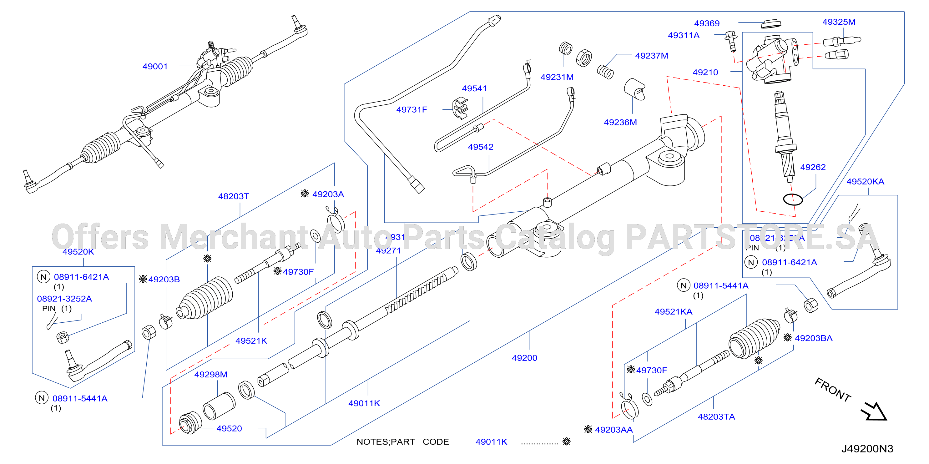 Power Steering Gear Vk45De