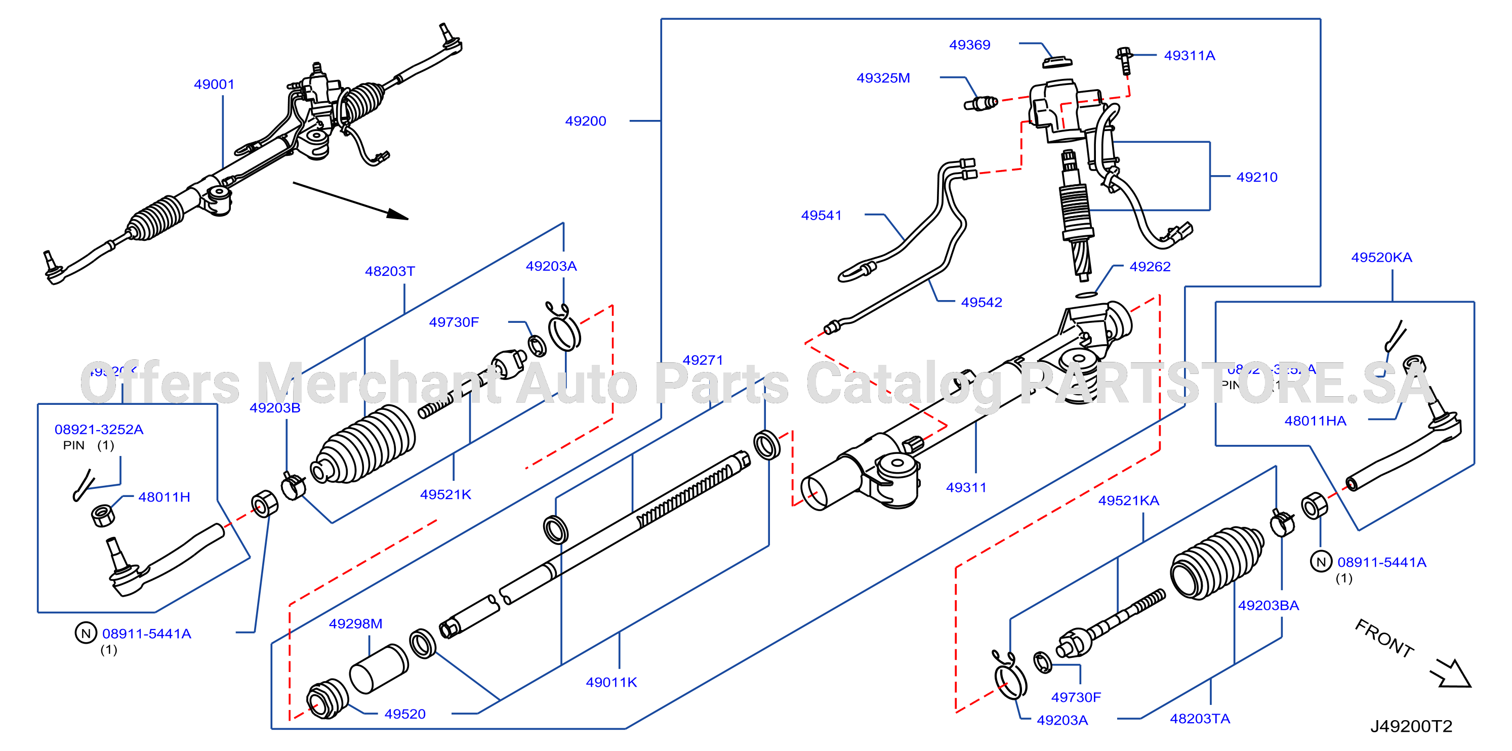 Power Steering Gear Vk56Vd Vq Lhd