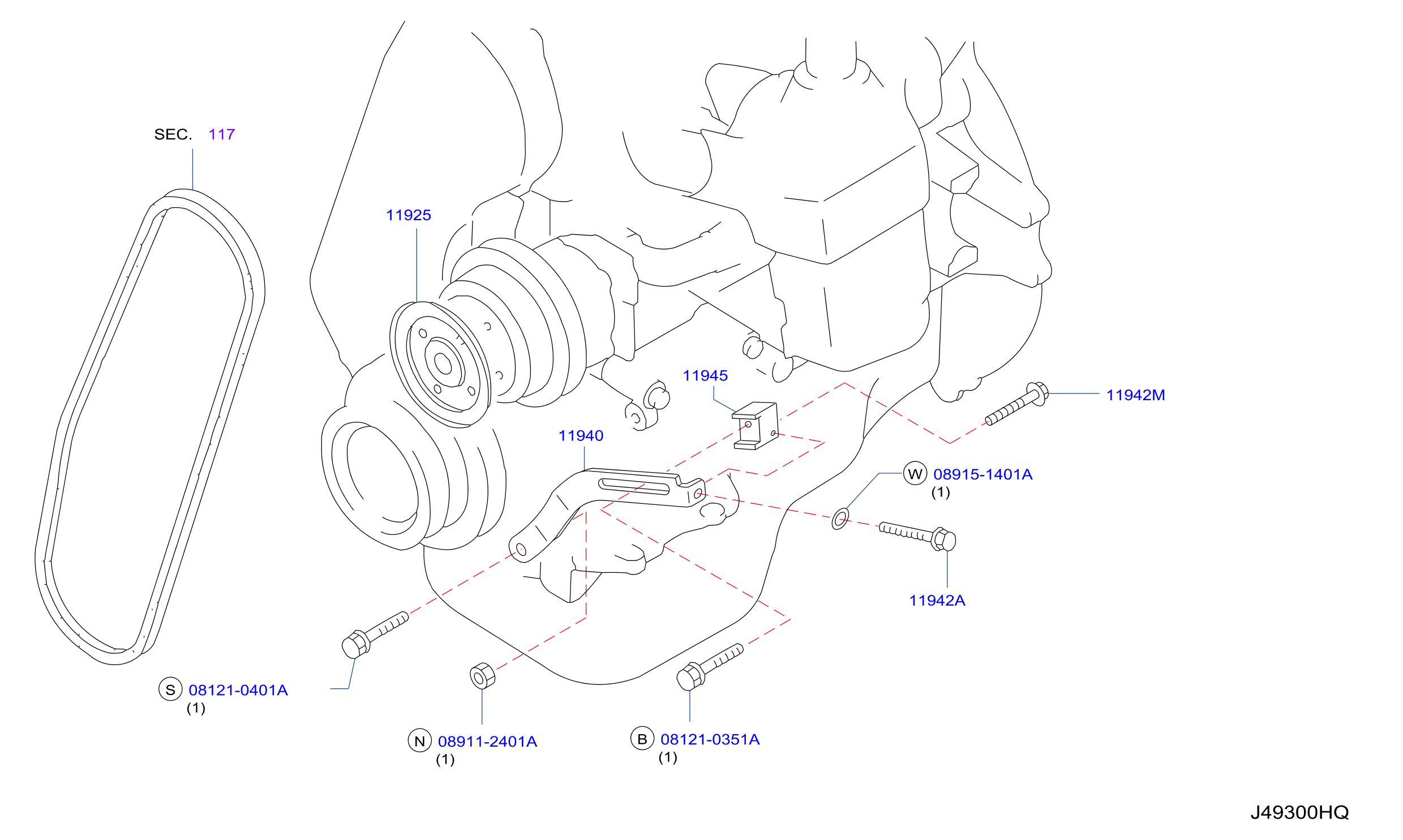Power Steering Pump Mounting E16S