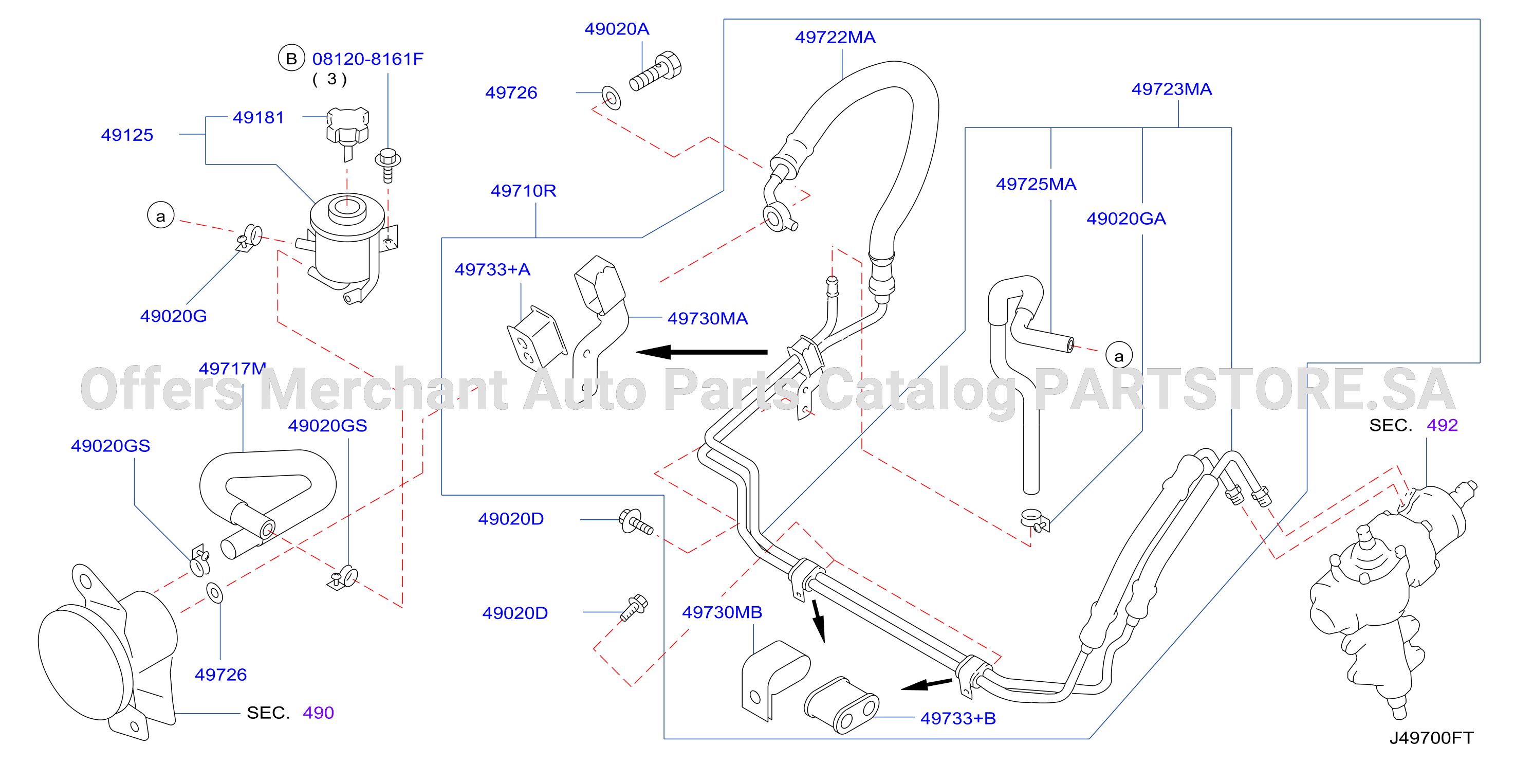 Power Steering Piping F / Air Bag F / Driver