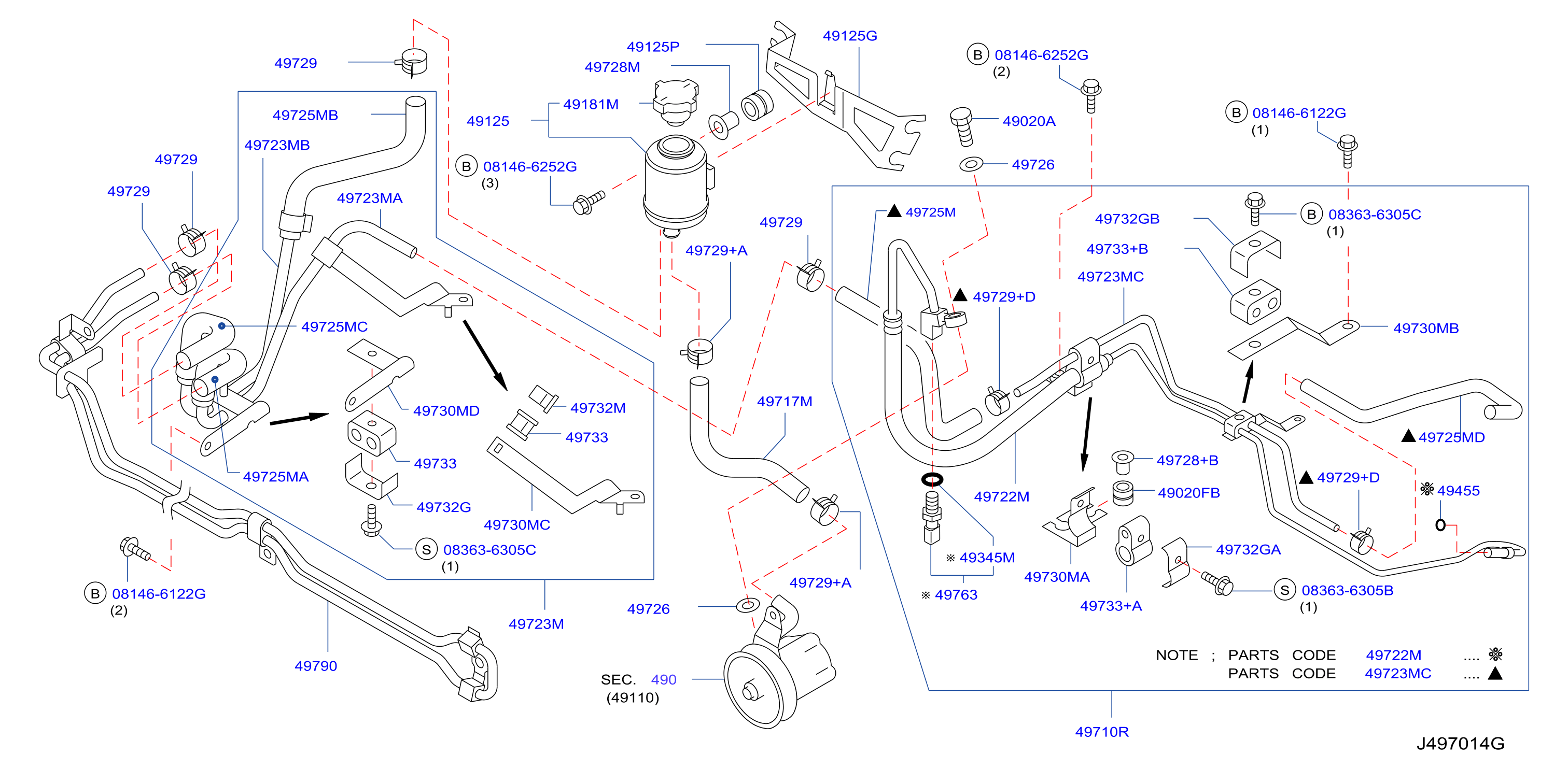 Power Steering Piping Vq35De 2Wd