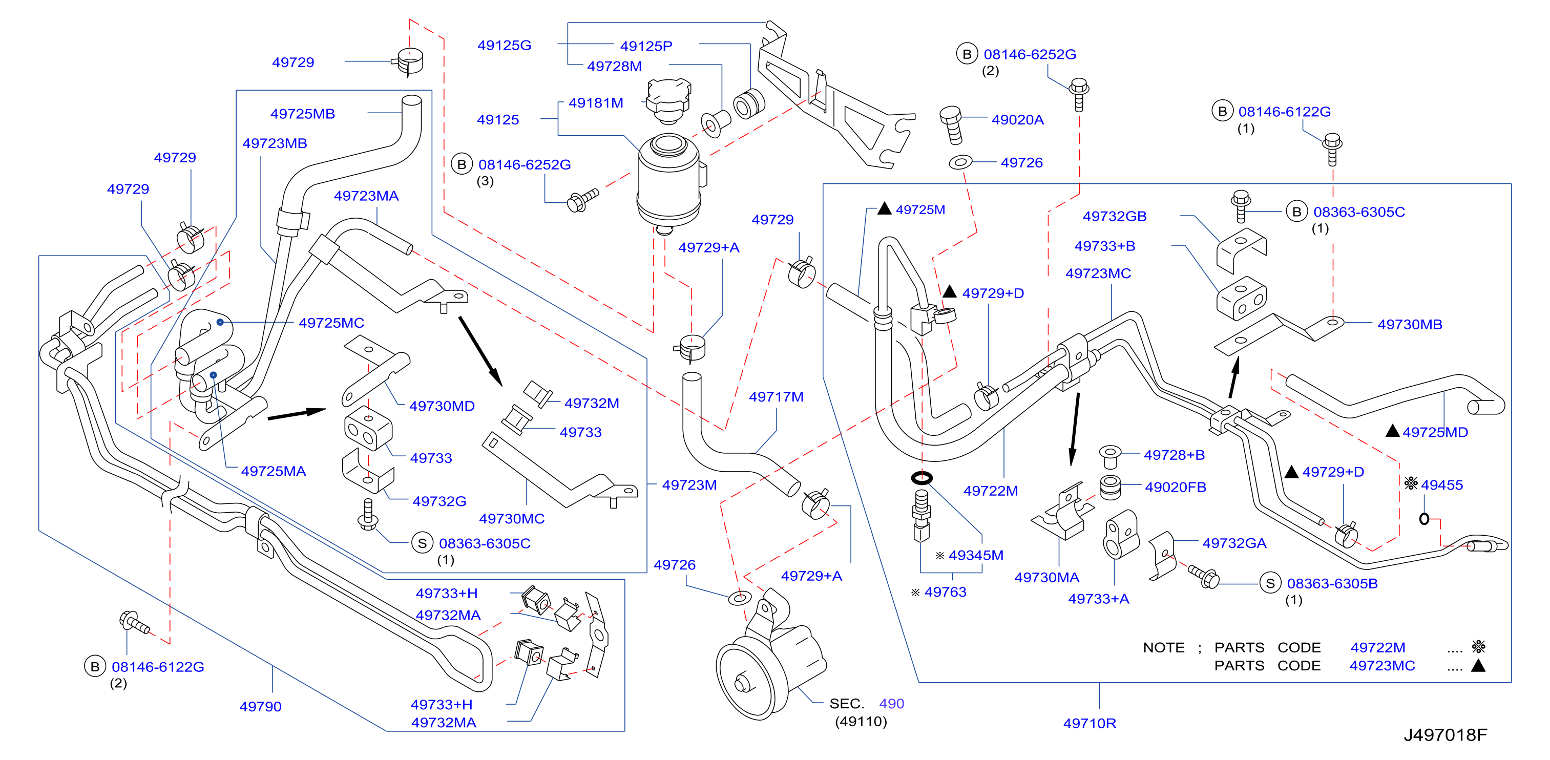 Power Steering Piping Vq35De 2Wd