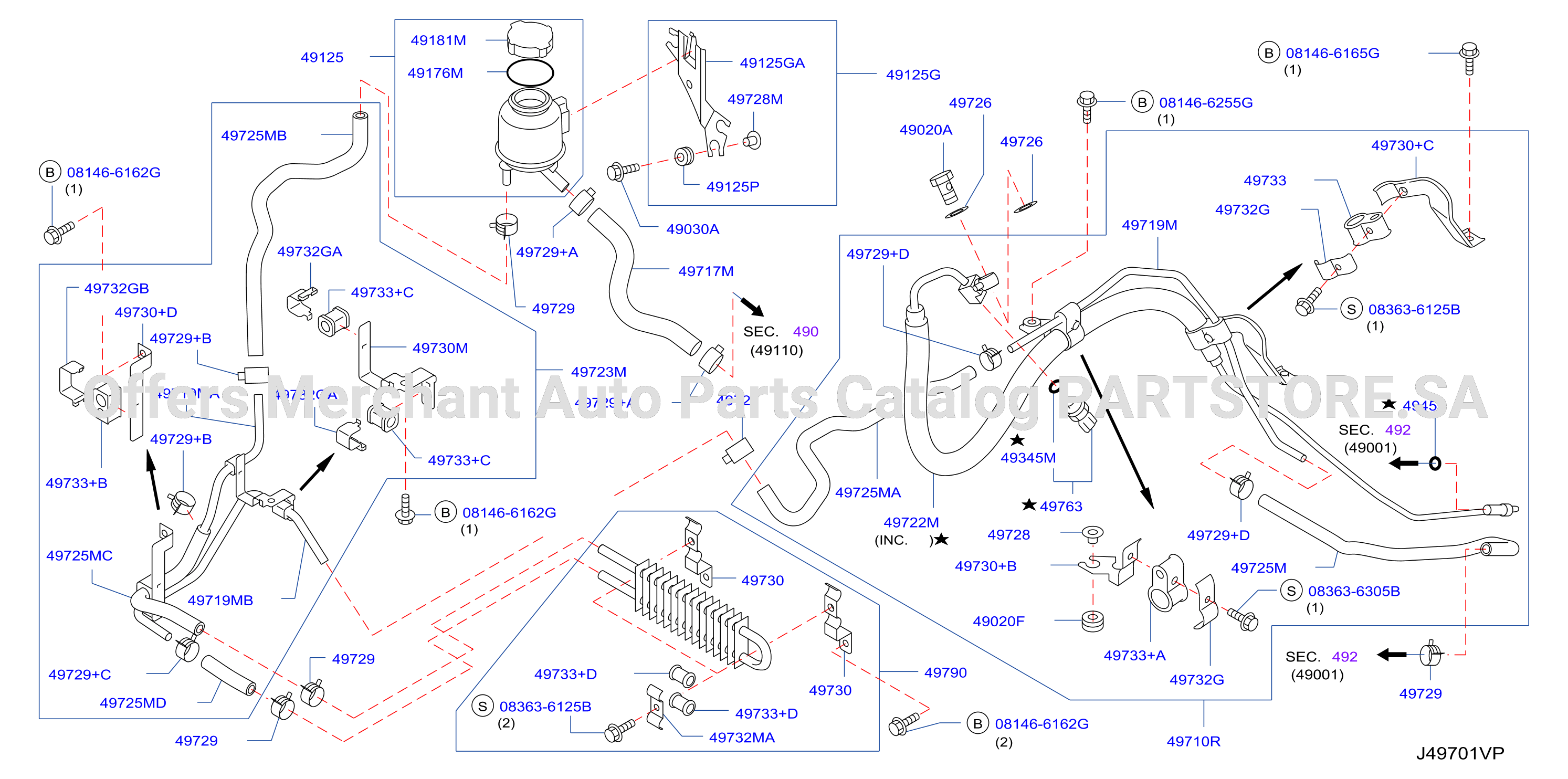 Power Steering Piping Vq37Vhr 2Wd Hicas