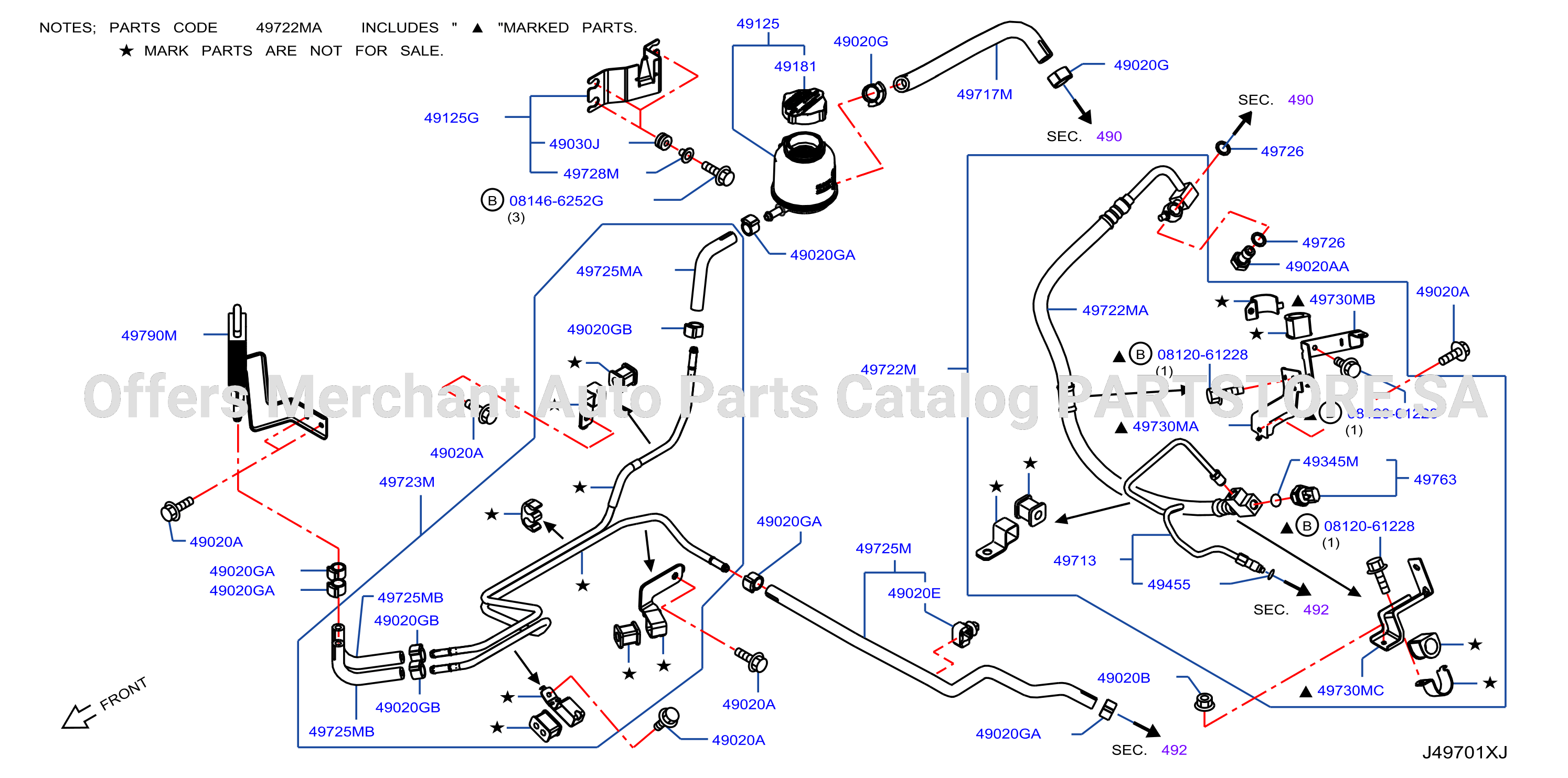 Power Steering Piping Wide Qr25De