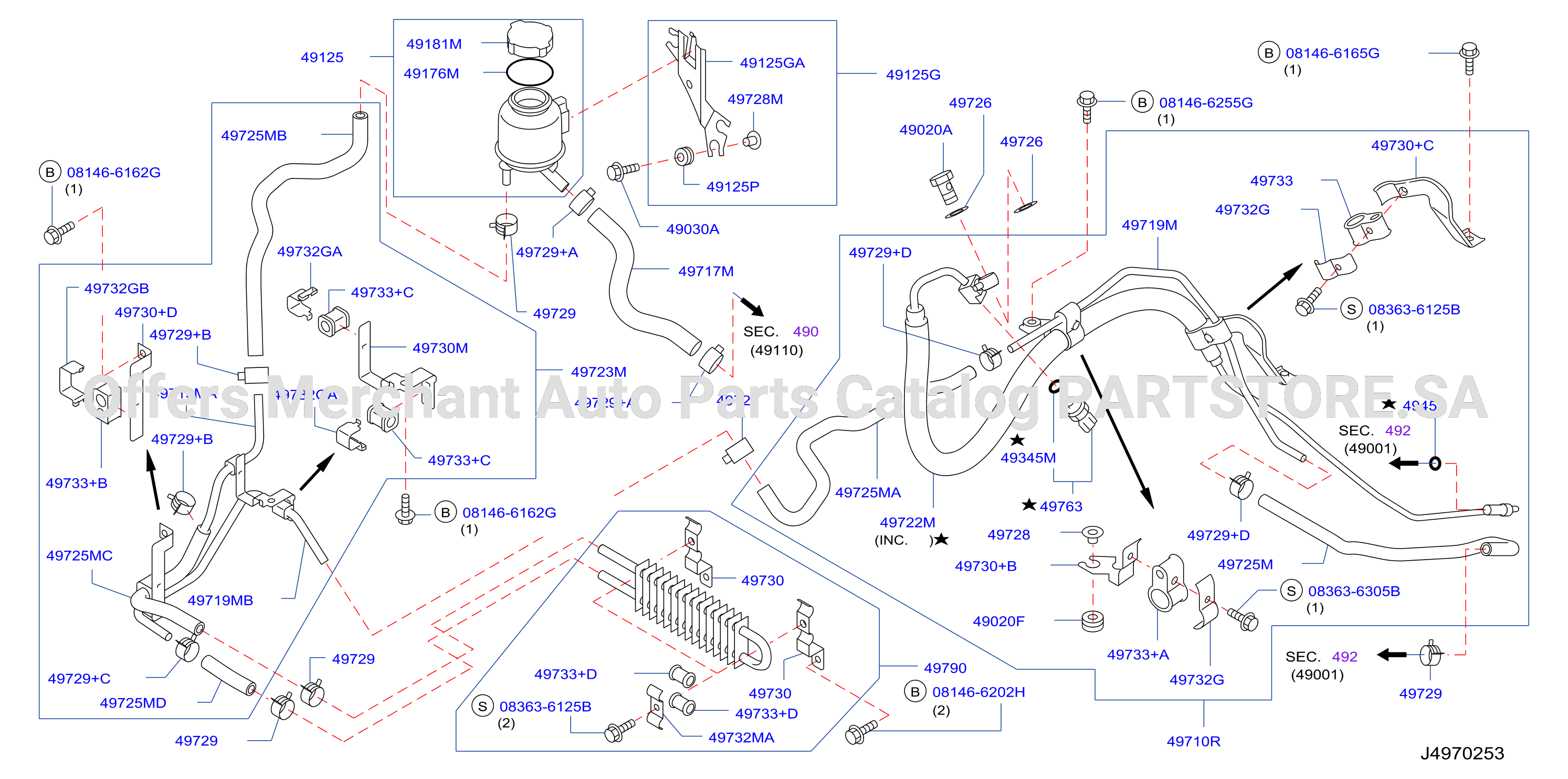 Power Steering Piping Vq37Vhr 2Wd Vq25Hr 2Wd