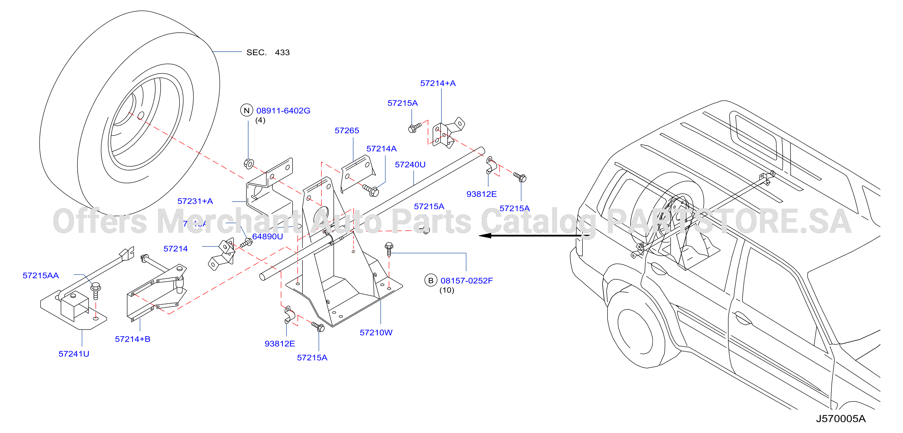 Spare Tire Hanger Spare Tire Mounting Parts