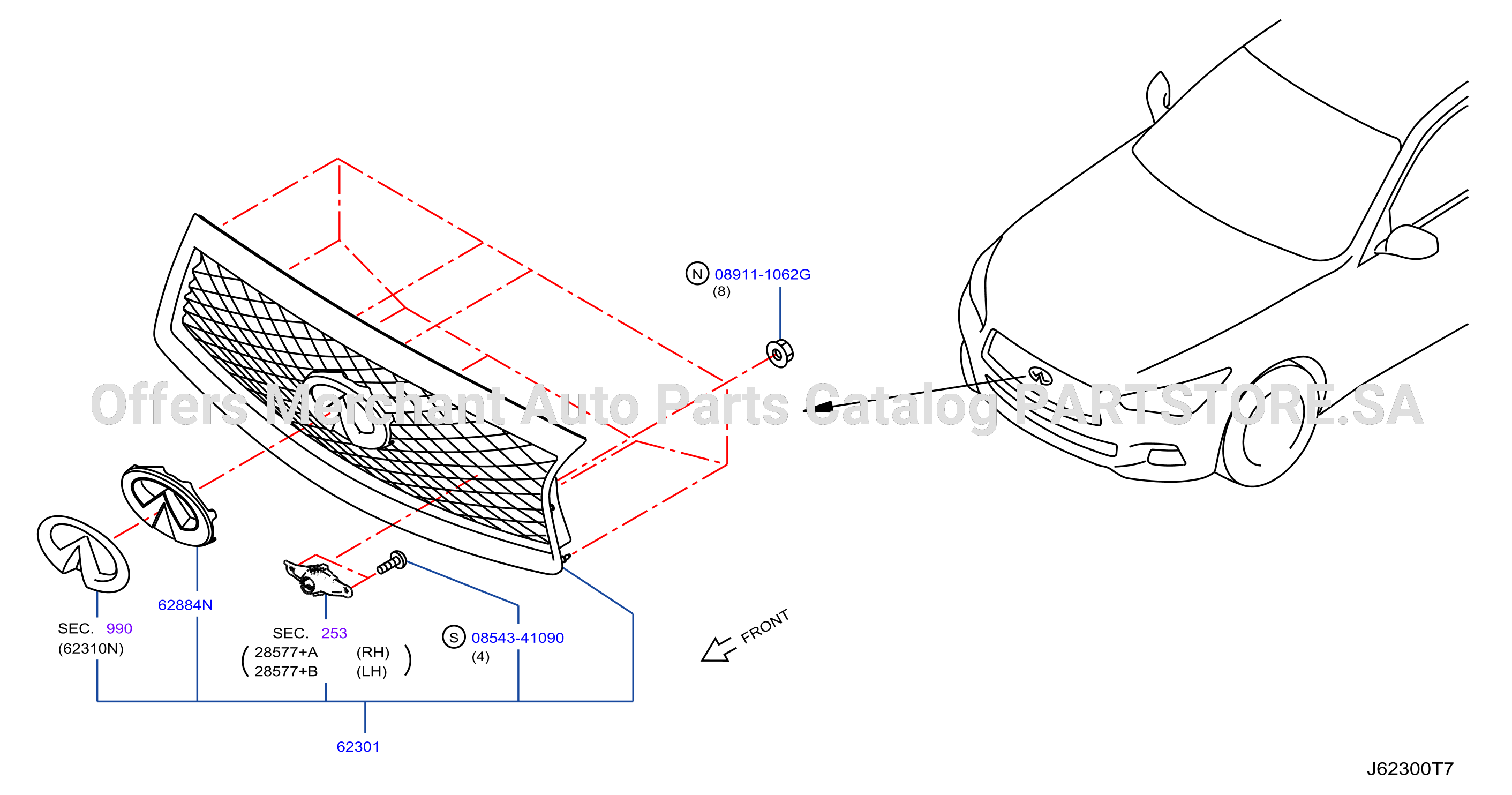Front Grille W / Fin Sonar