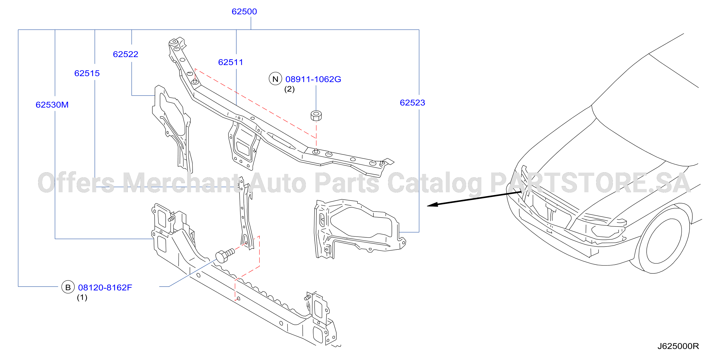Front Apron Radiator Core Support