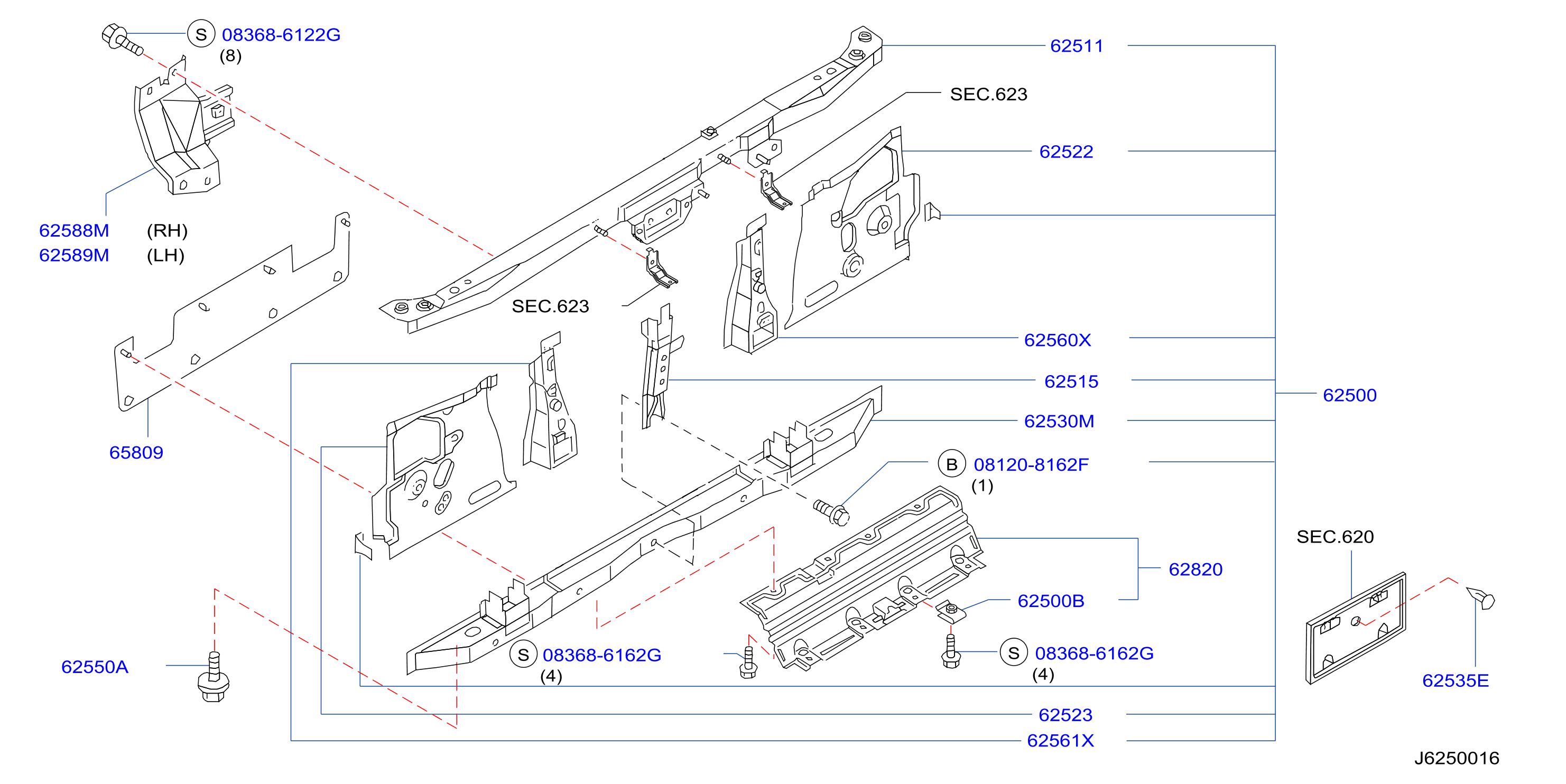 Front Apron Radiator Core Support