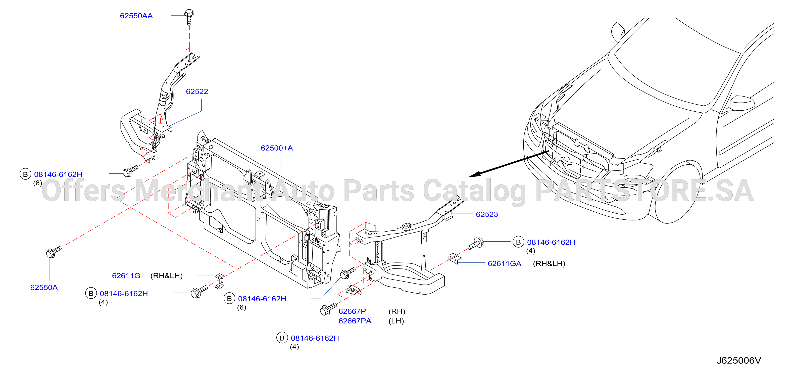 Front Apron Radiator Core Support