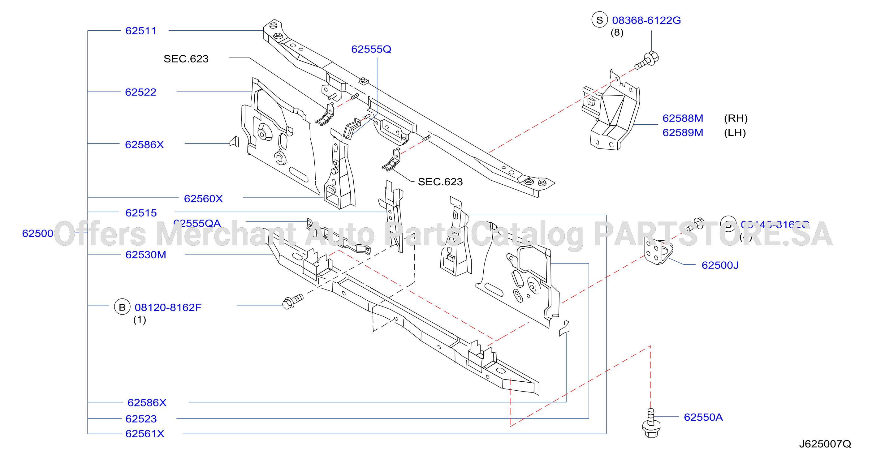 Front Apron Radiator Core Support