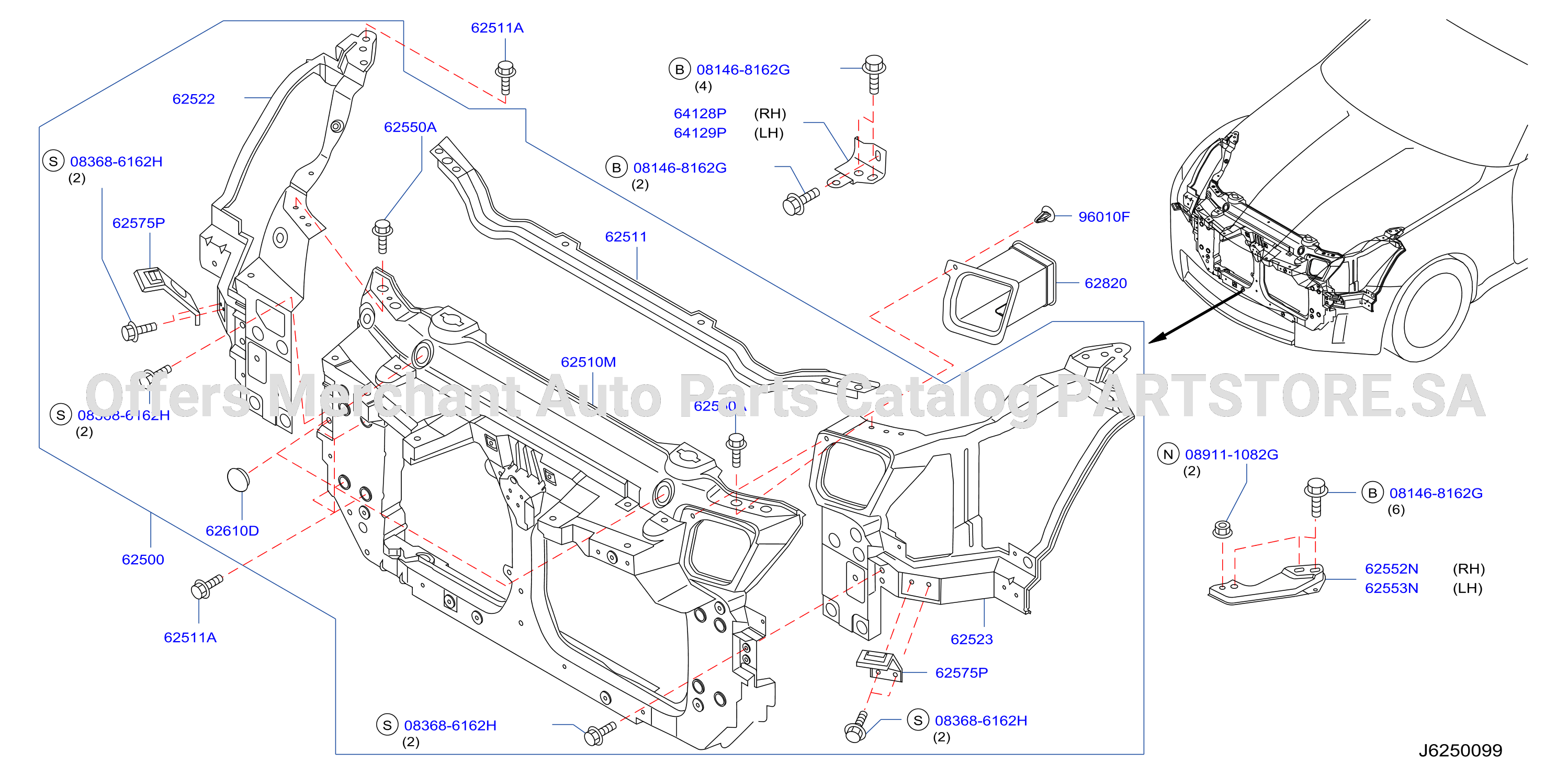 Front Apron Radiator Core Support