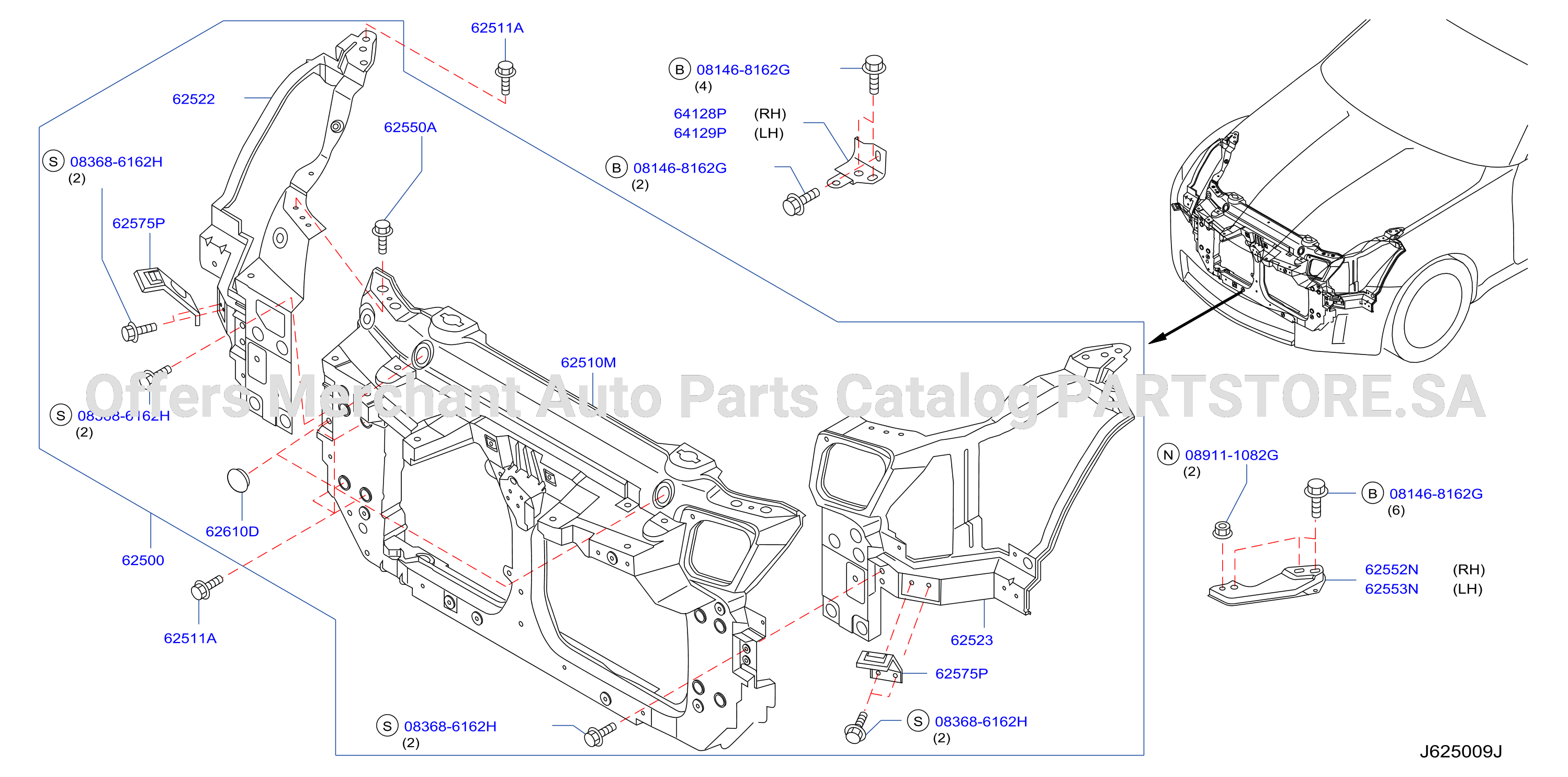Front Apron Radiator Core Support