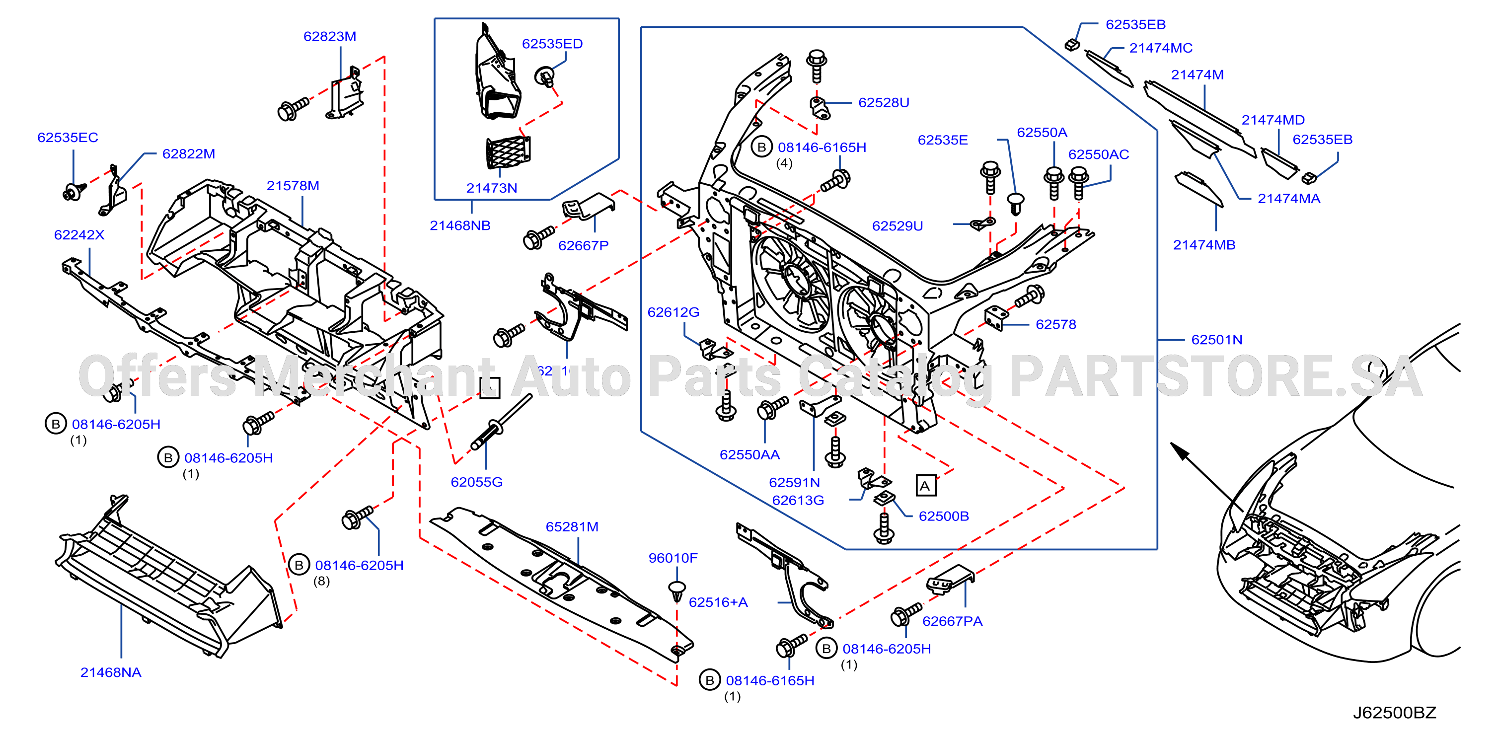 Front Apron Radiator Core Support