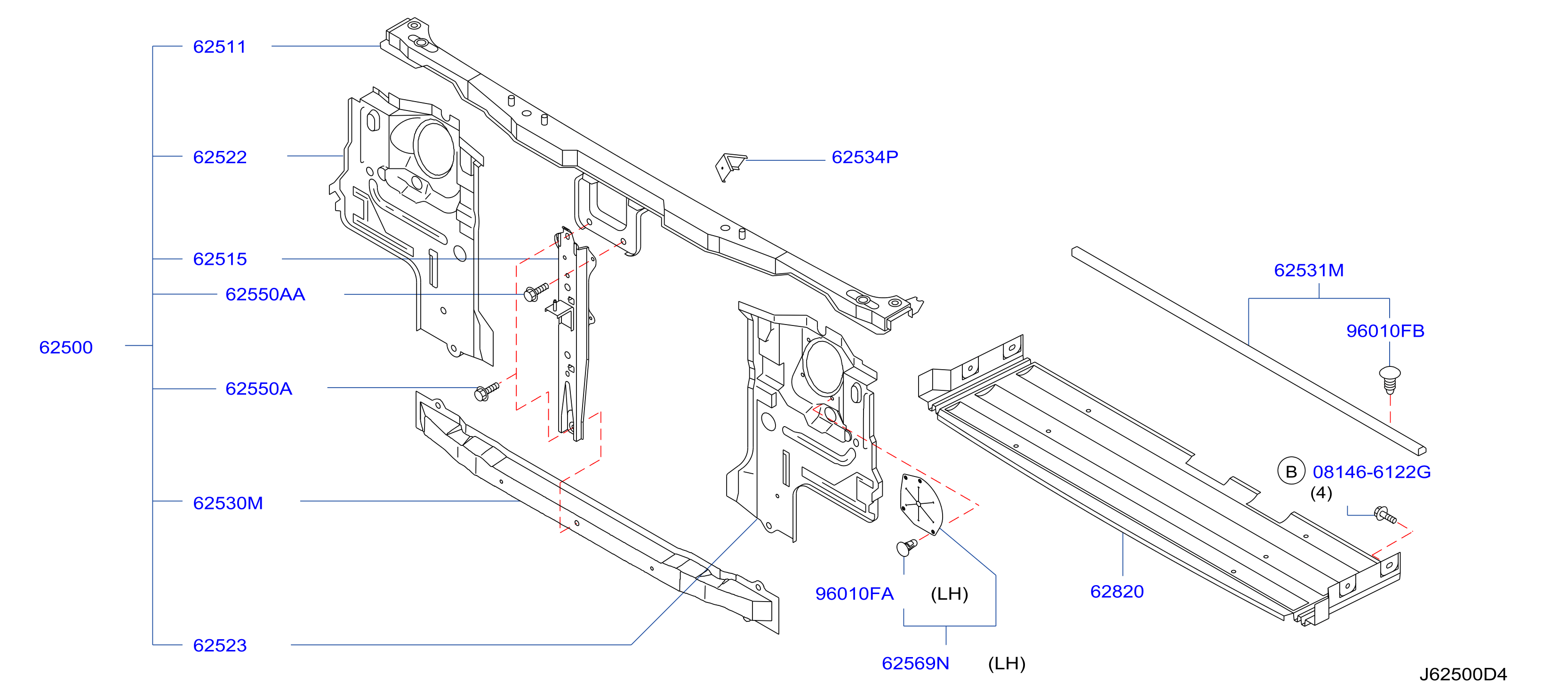 Front Apron Radiator Core Support