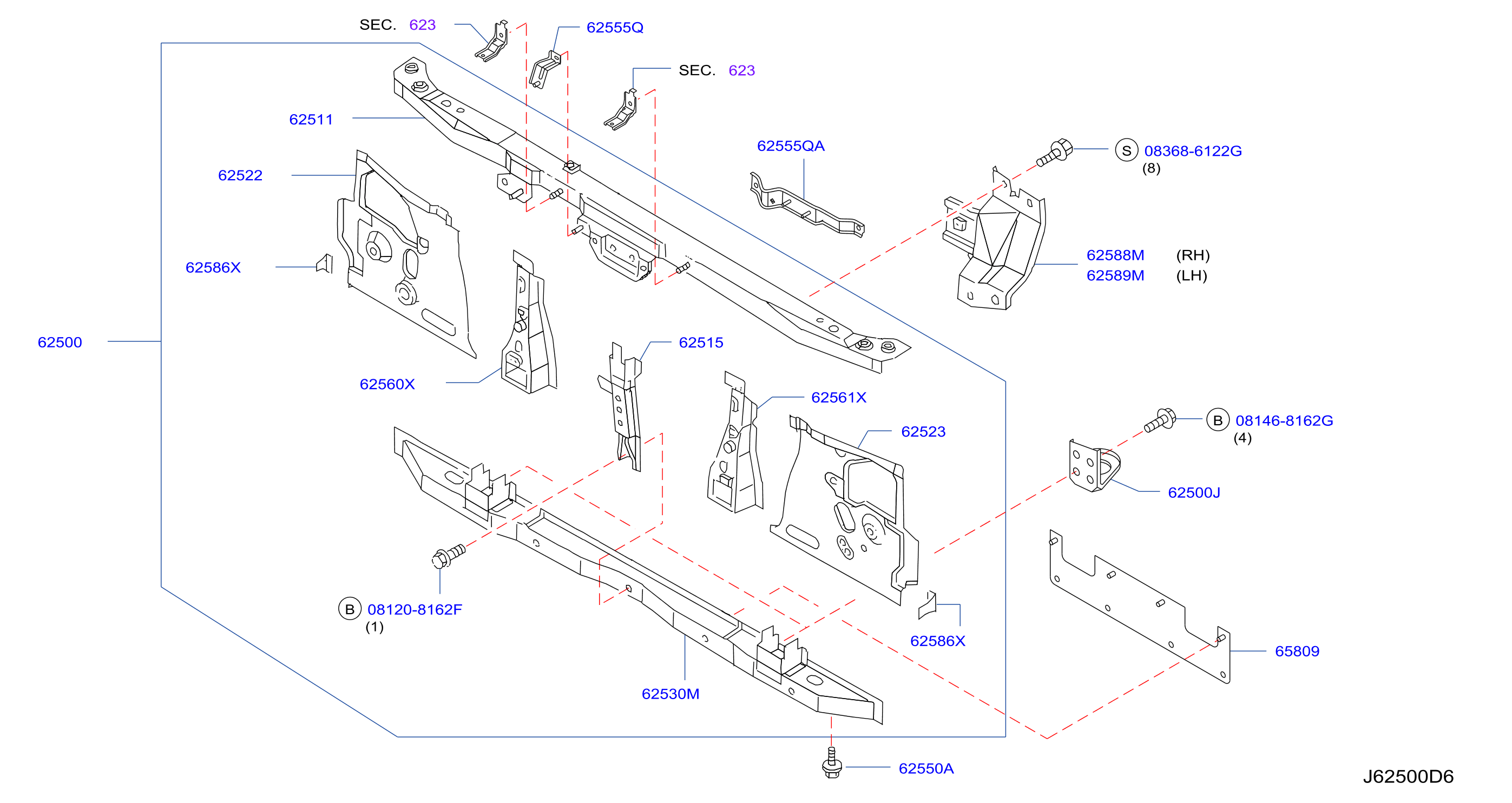 Front Apron Radiator Core Support