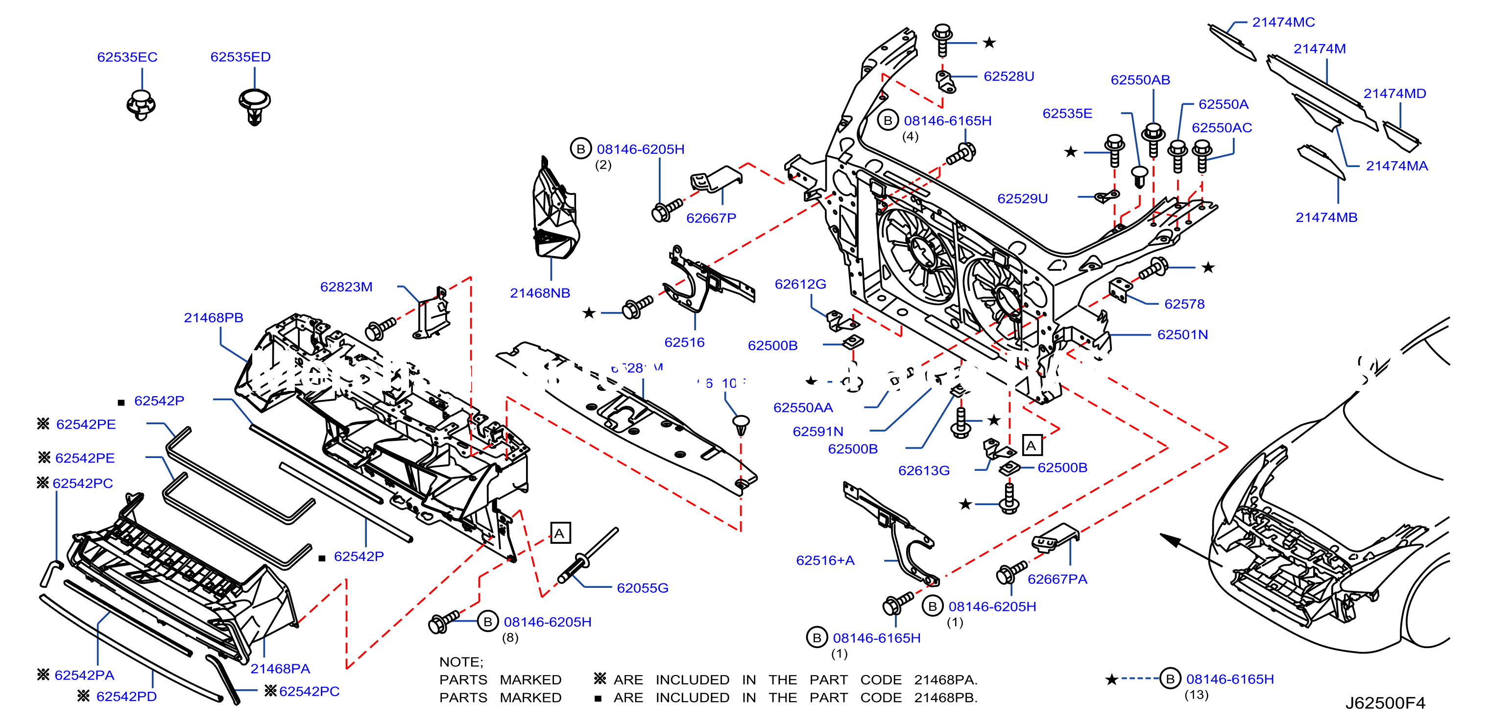 Front Apron Radiator Core Support