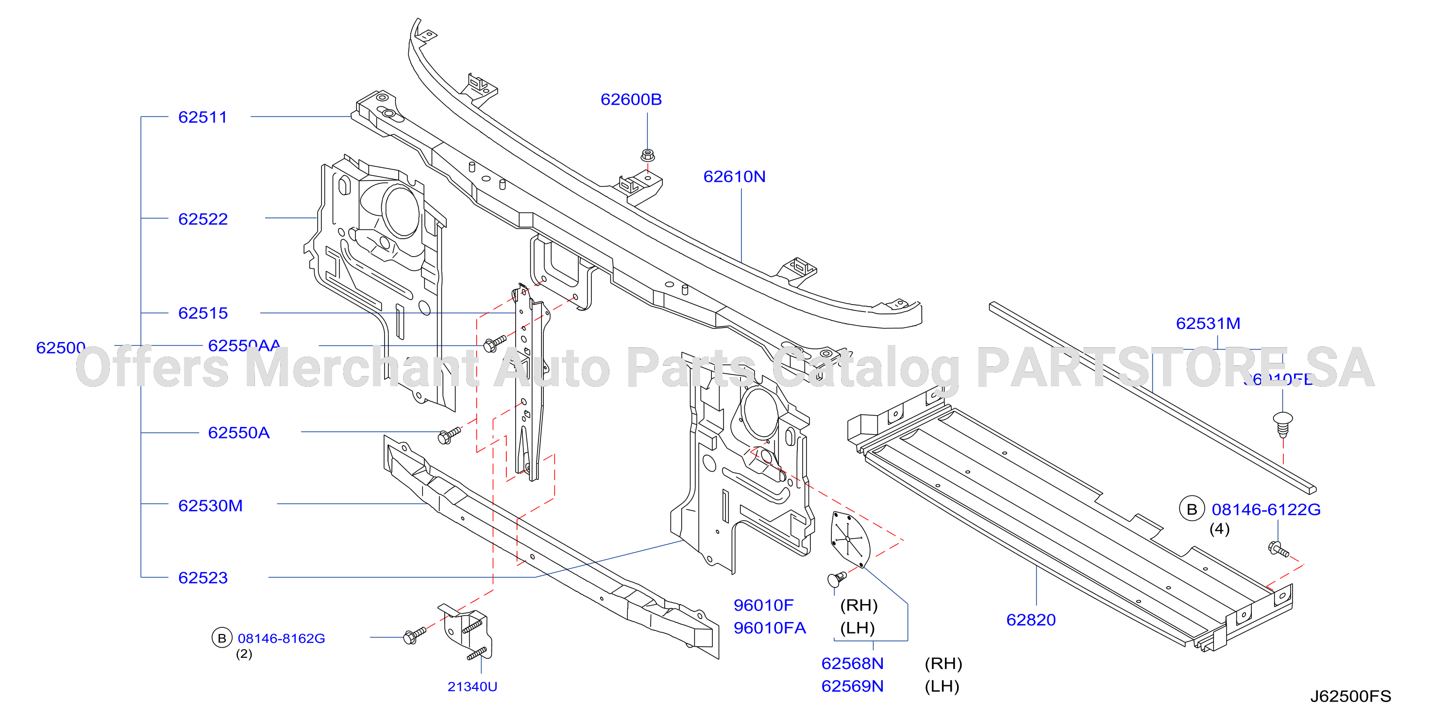 Front Apron Radiator Core Support