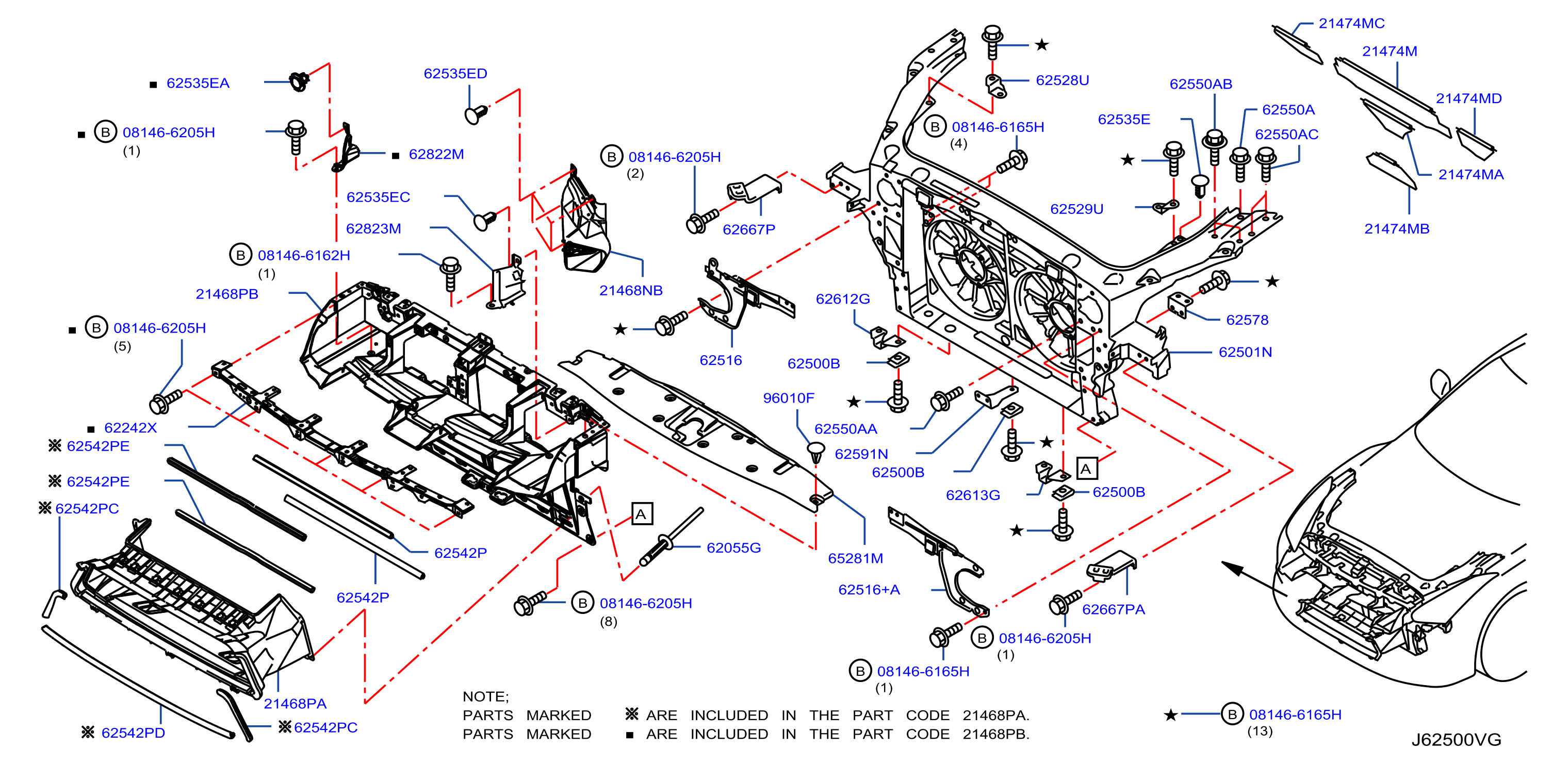 Front Apron Radiator Core Support