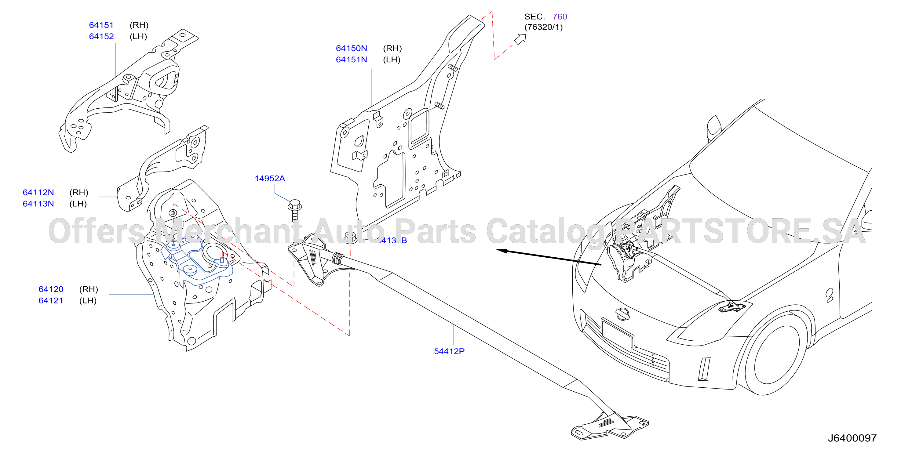 Hood Ledge Fitting Main Parts