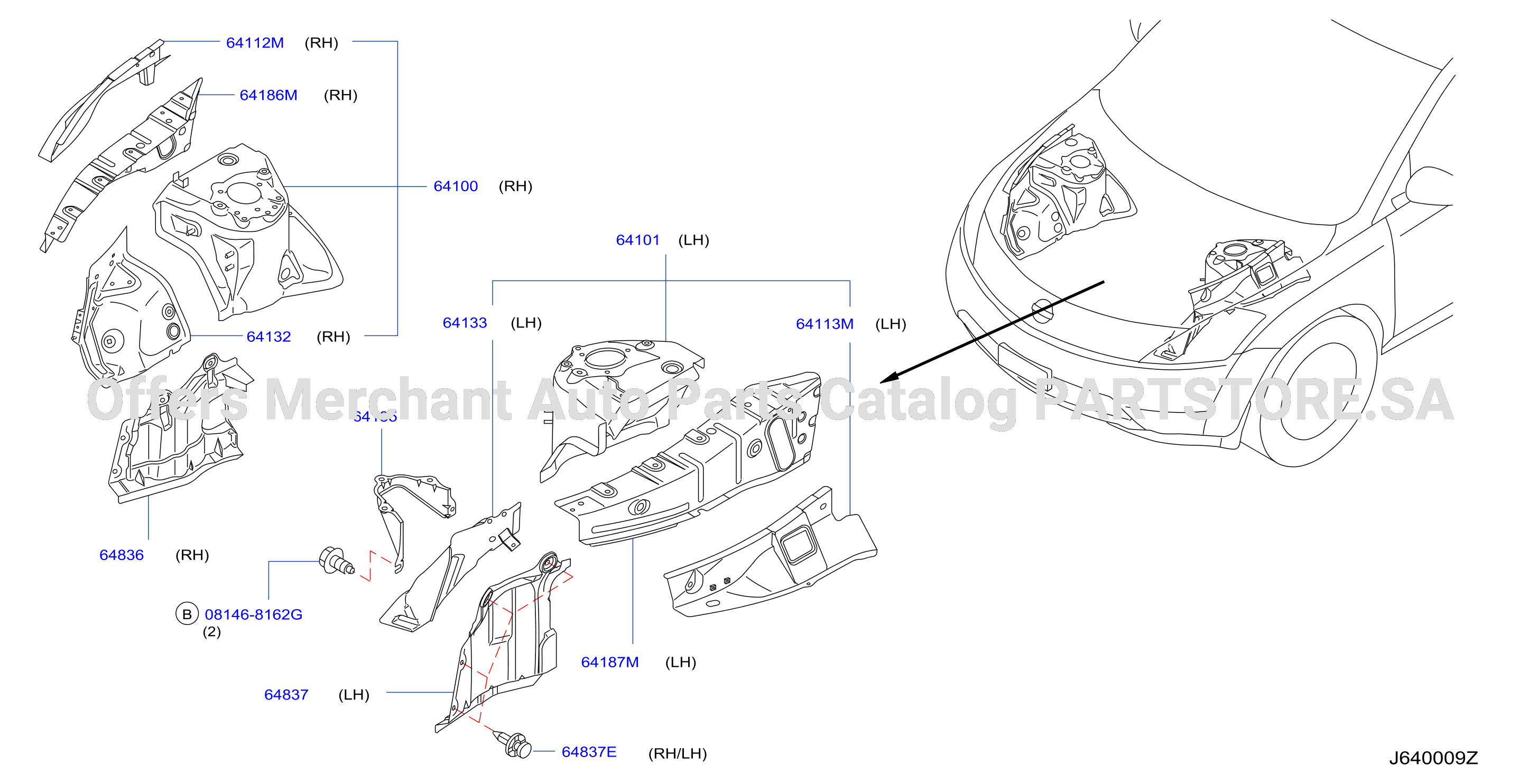 Hood Ledge Fitting Main Parts