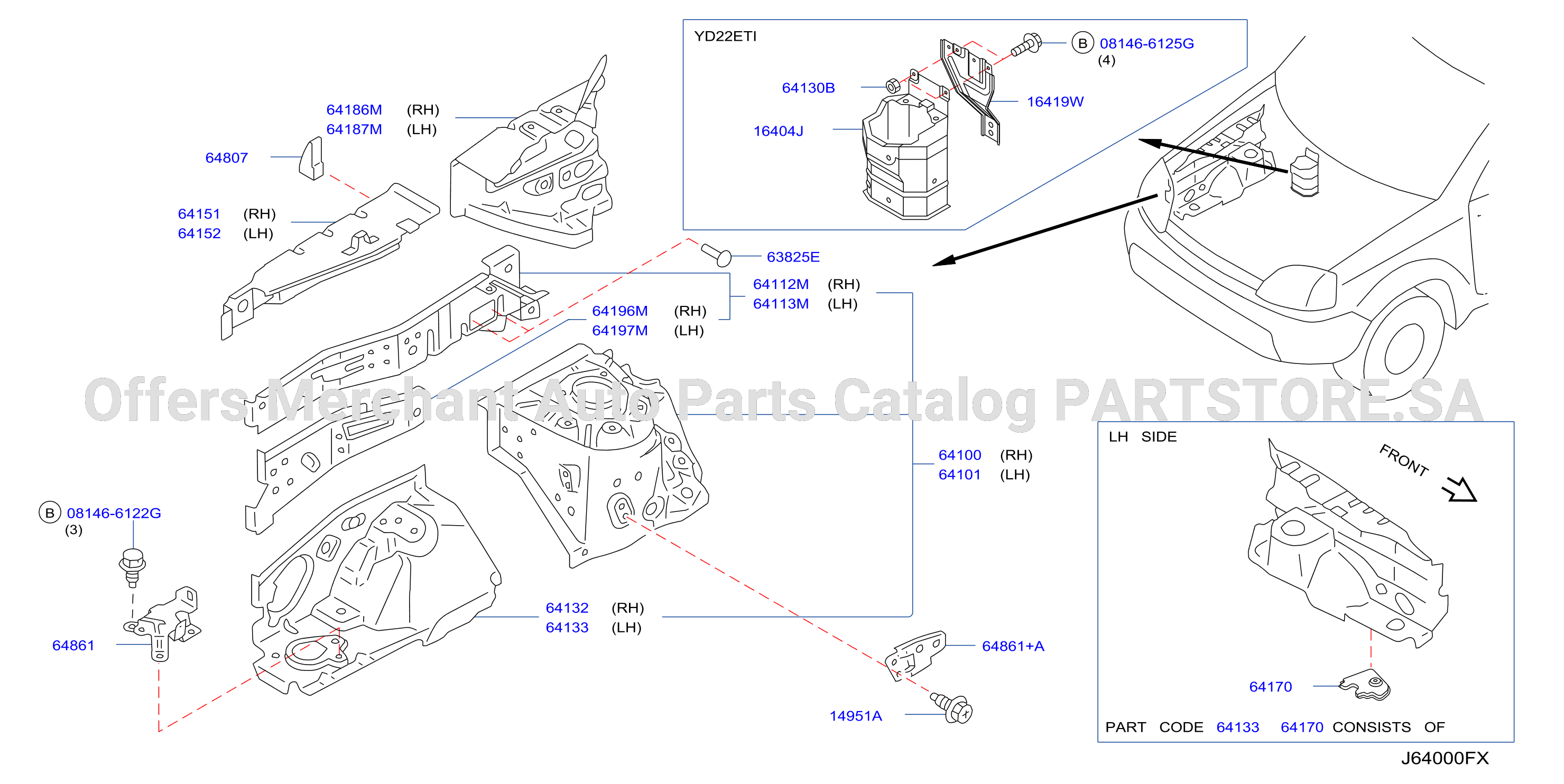 Hood Ledge Fitting Main Parts
