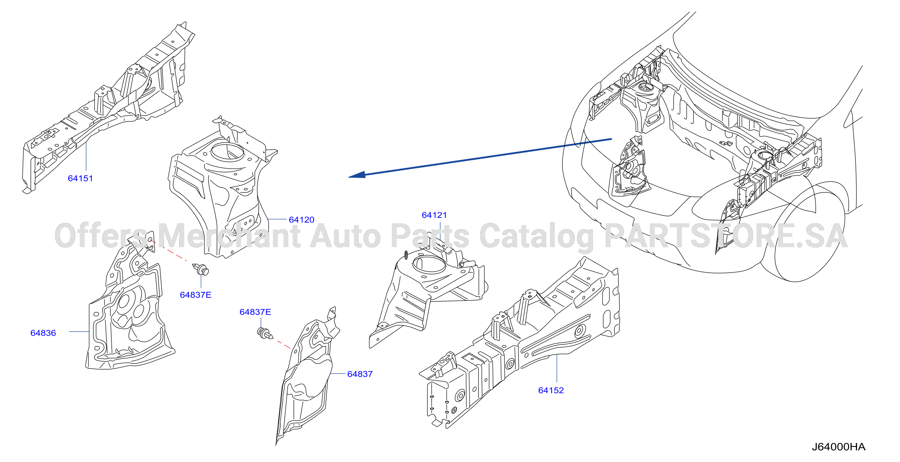 Hood Ledge Fitting Main Parts