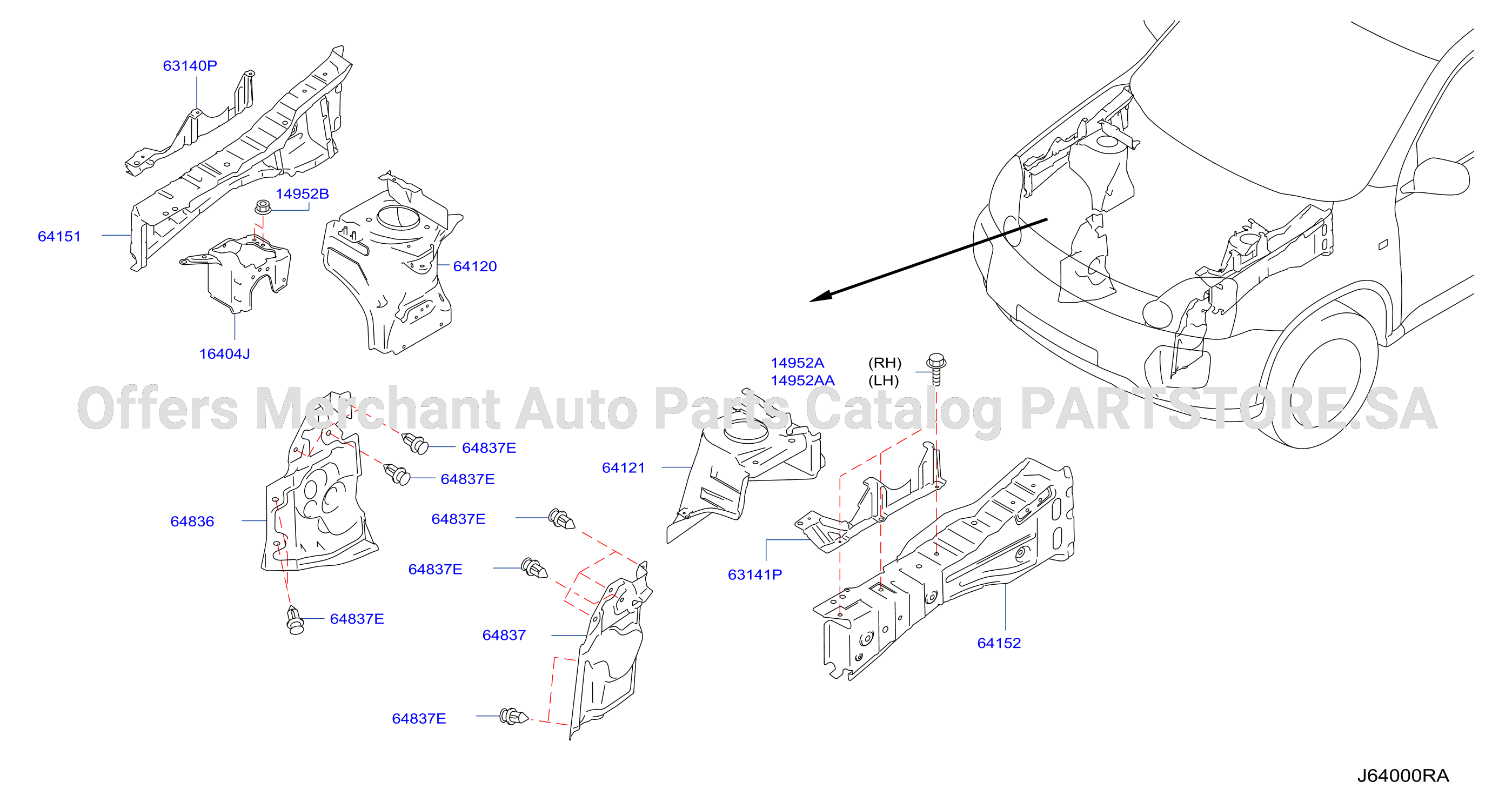 Hood Ledge Fitting Main Parts