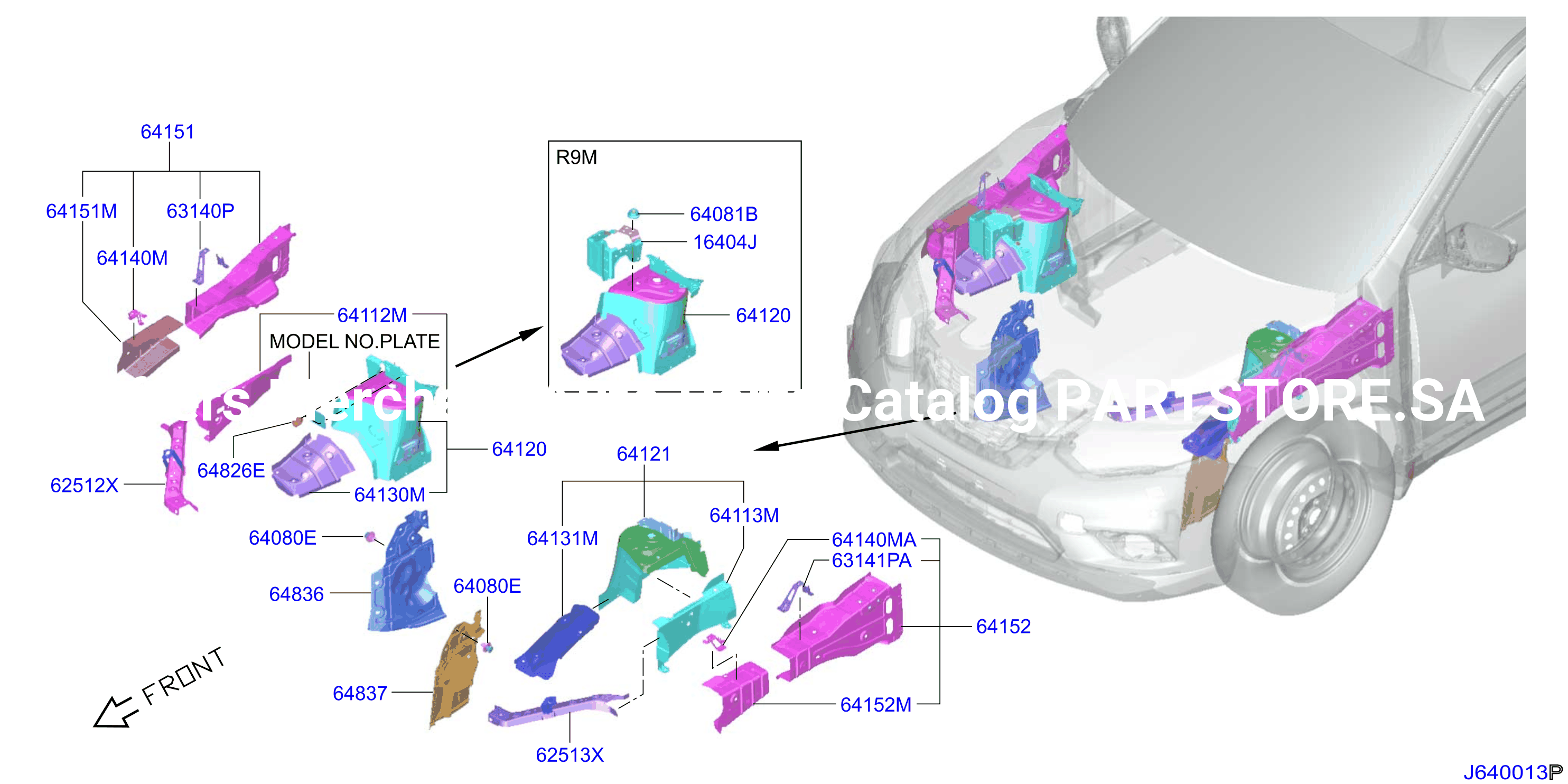 Hood Ledge Fitting Main Parts
