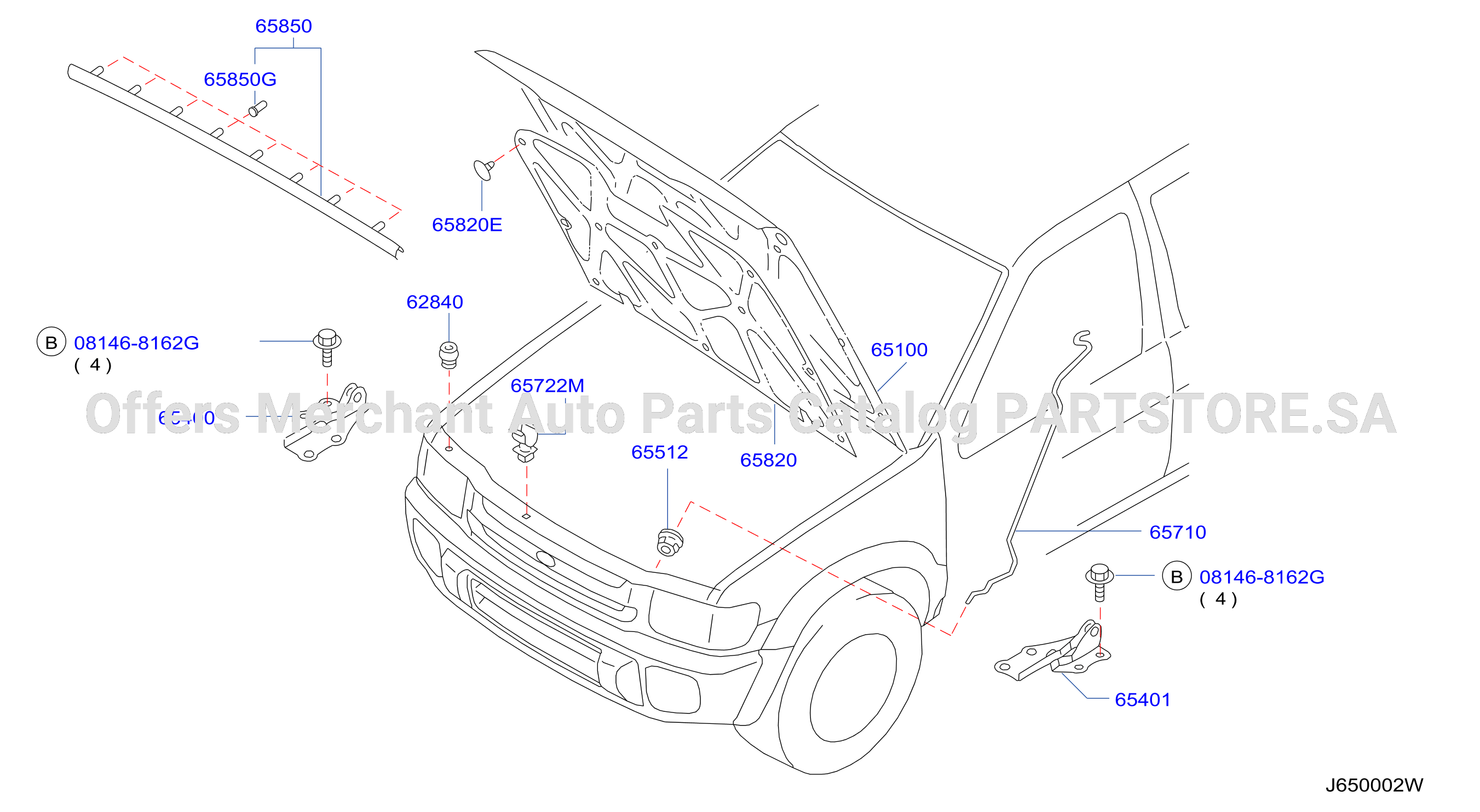 Hood Panel Hinge Fitting