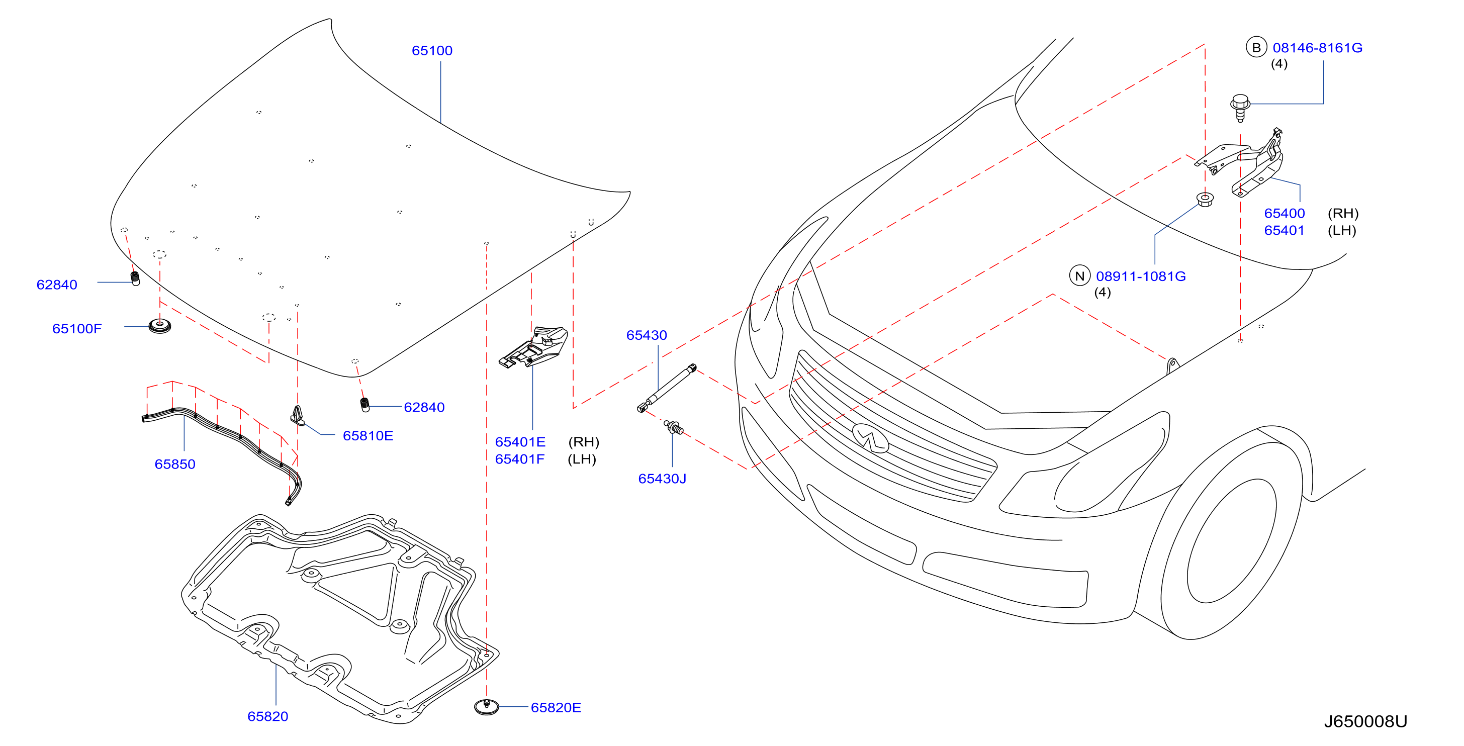 Hood Panel Hinge Fitting