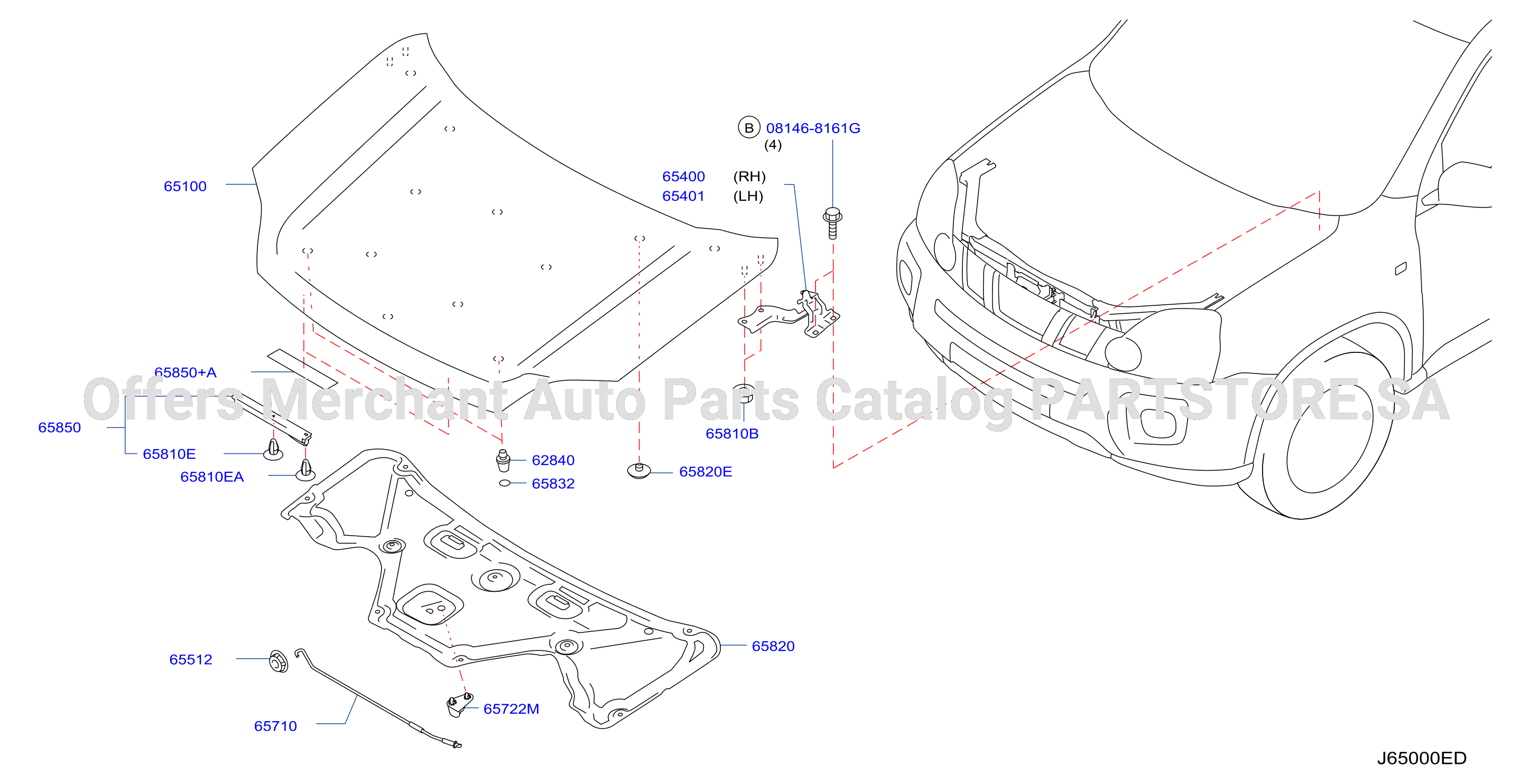 Hood Panel Hinge Fitting