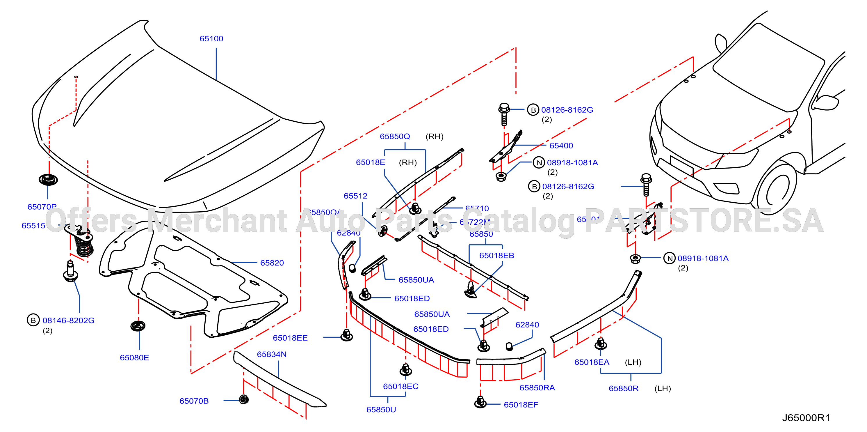 Hood Panel Hinge Fitting Bra