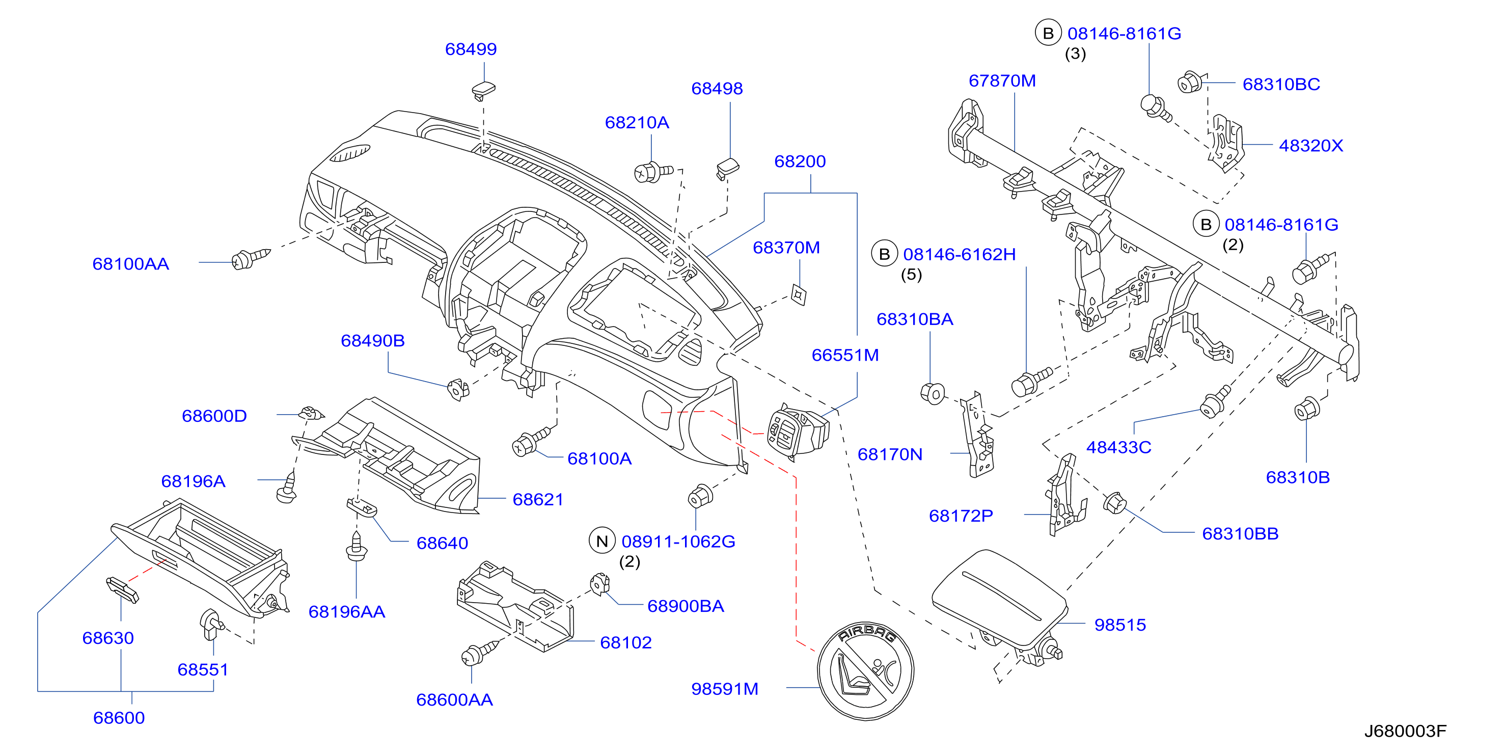 Instrument Panel Pad Cluster Lid Inst Pad Fitting