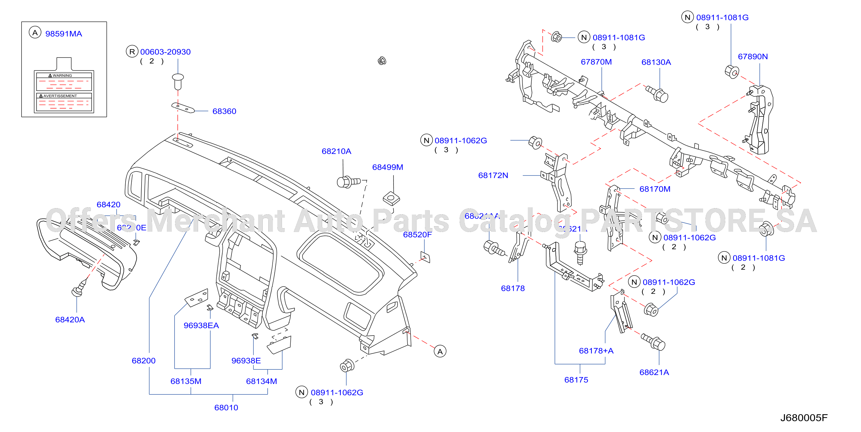 Instrument Panel Pad Cluster Lid Inst Panel Fitting