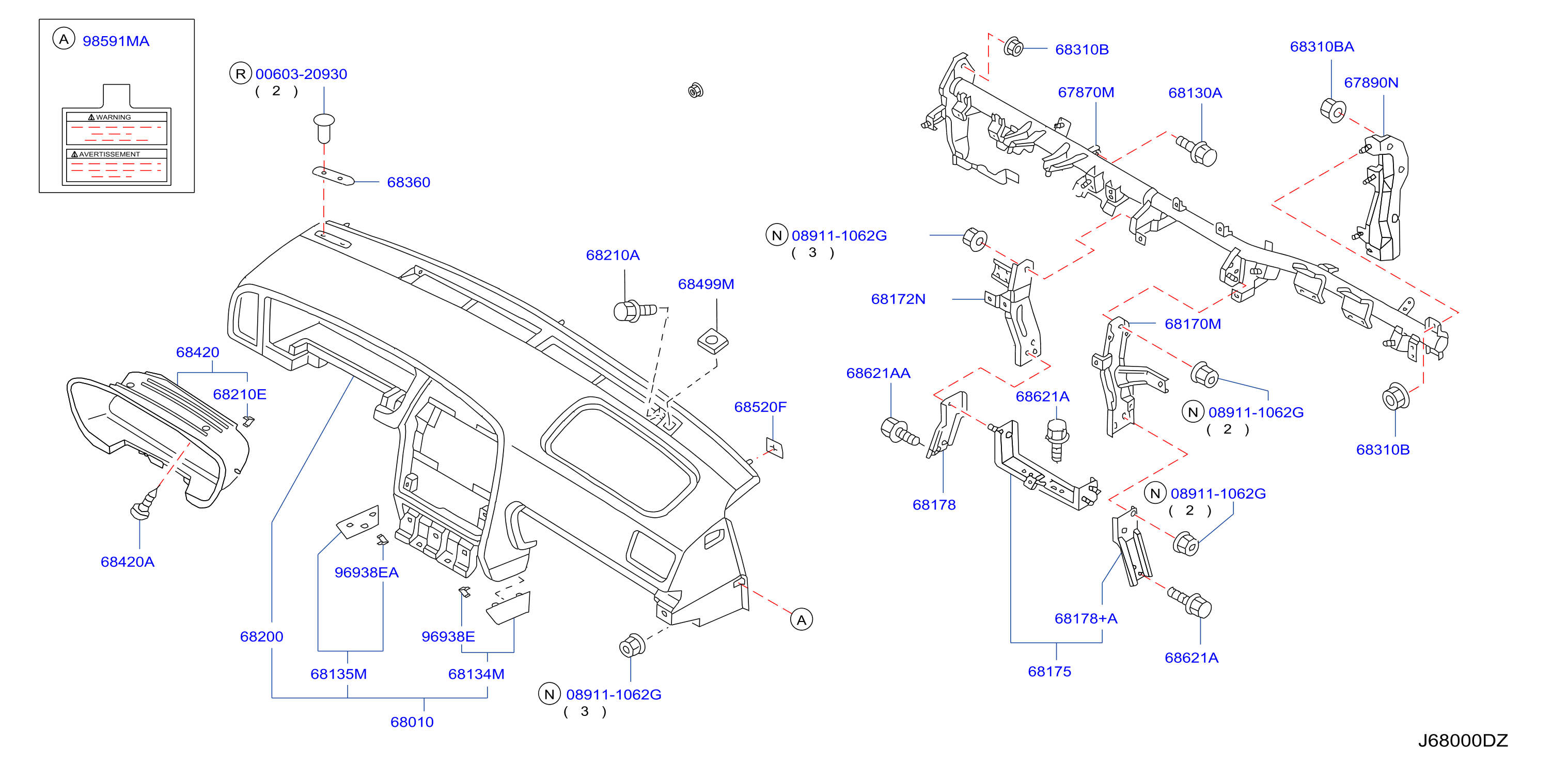 Instrument Panel Pad Cluster Lid Inst Fitting