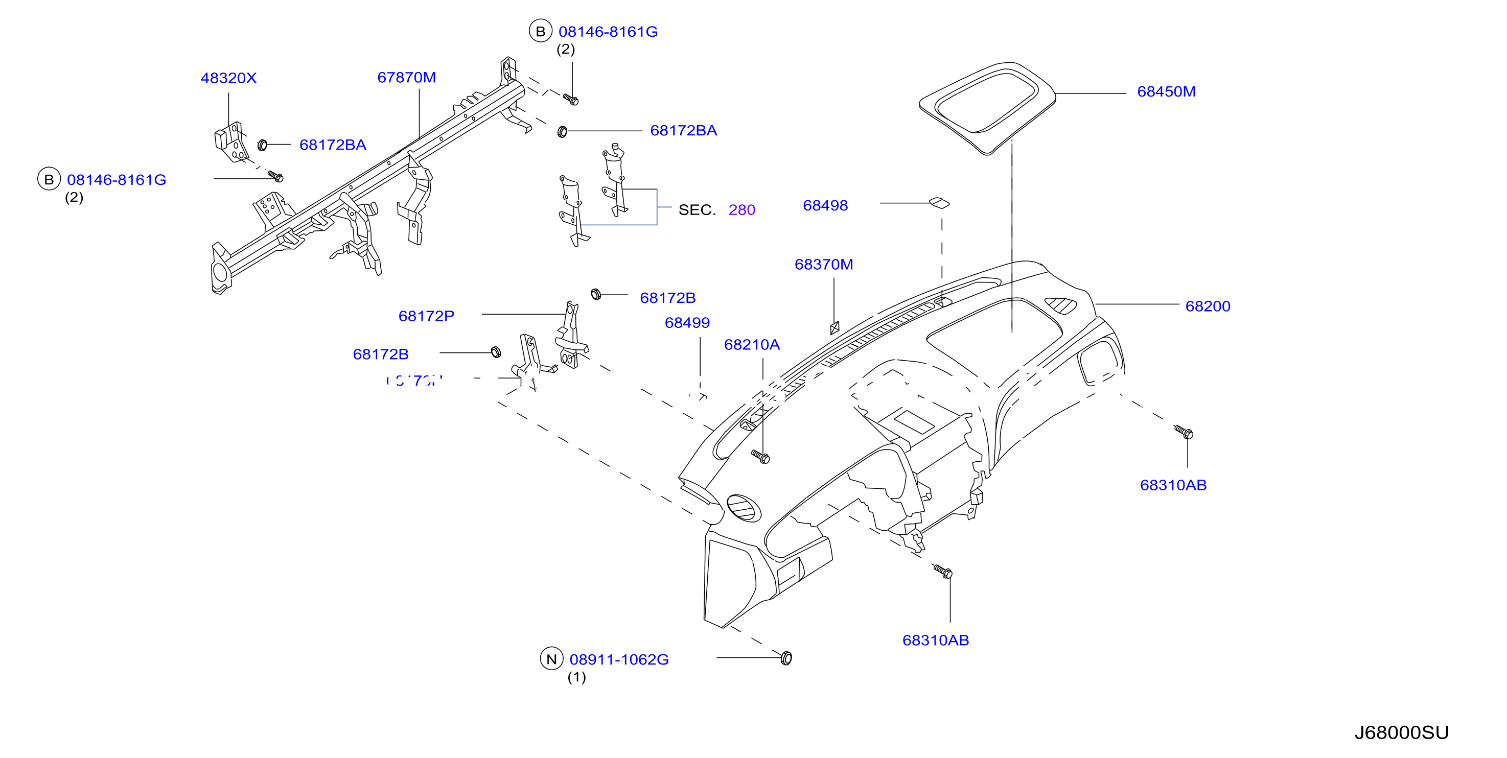 Instrument Panel Pad Cluster Lid Inst Panel Pad