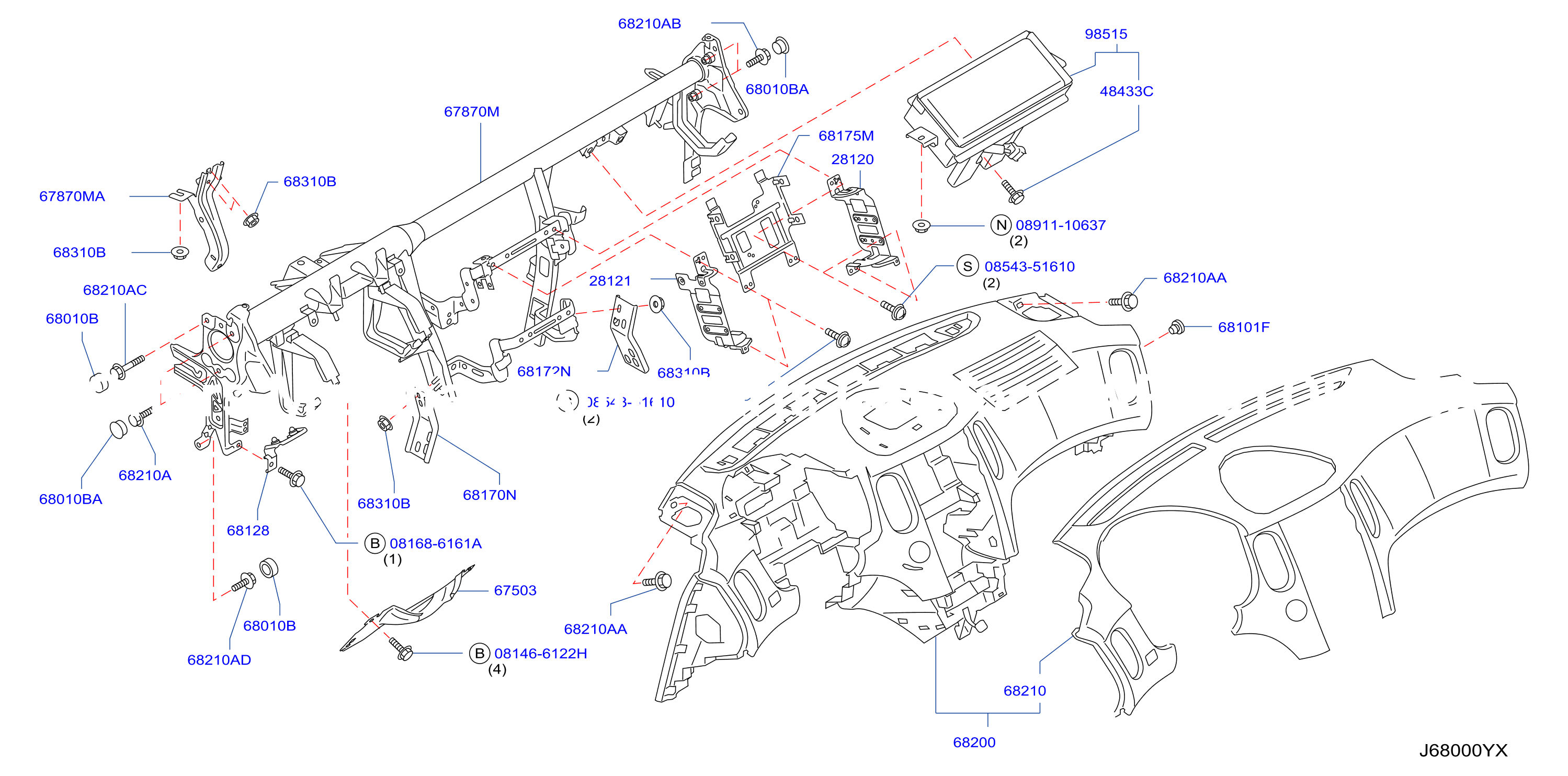 Instrument Panel Pad Cluster Lid Inst Fitting