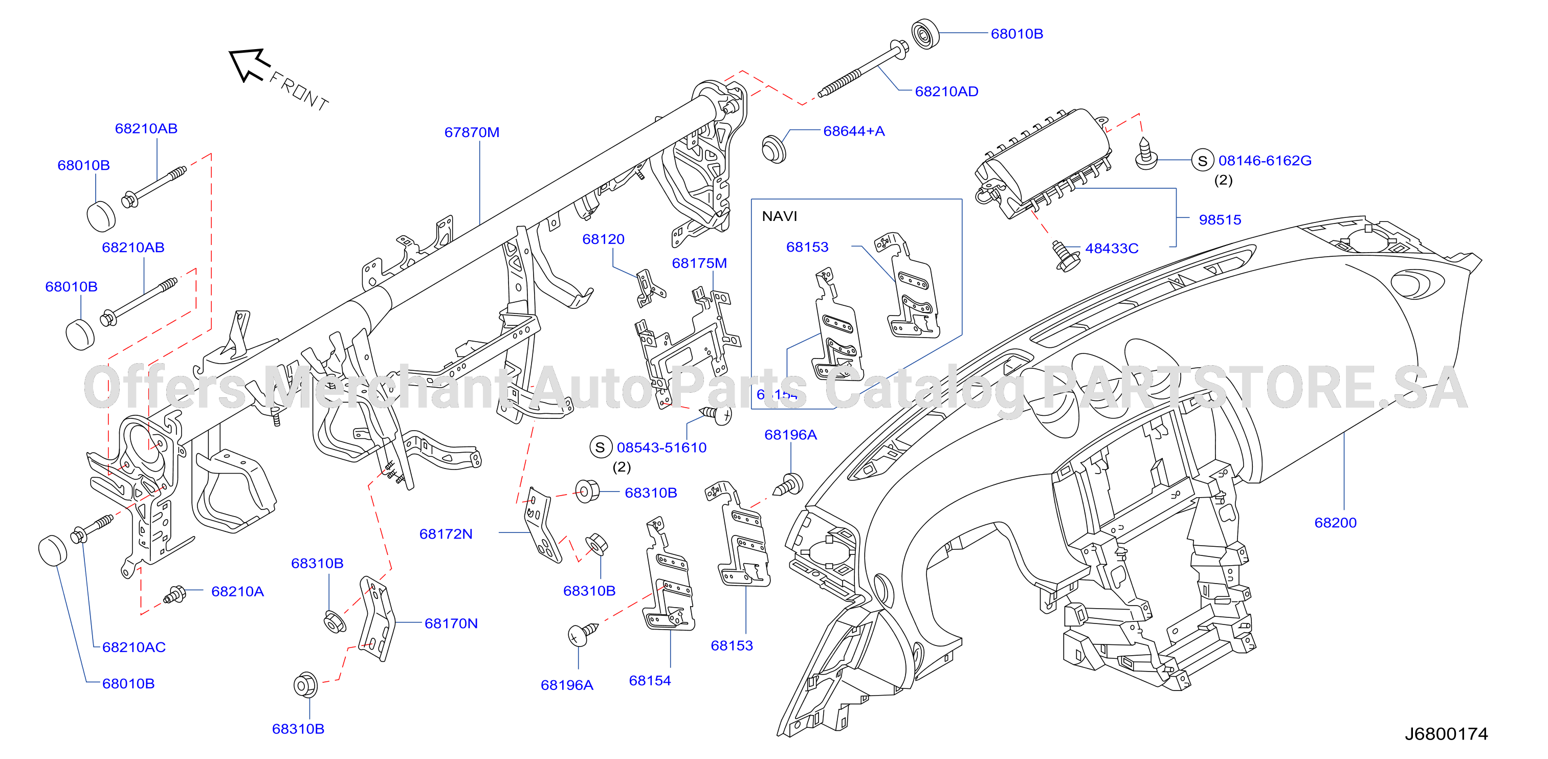 Instrument Panel Pad Cluster Lid Inst Fitting W / Navi