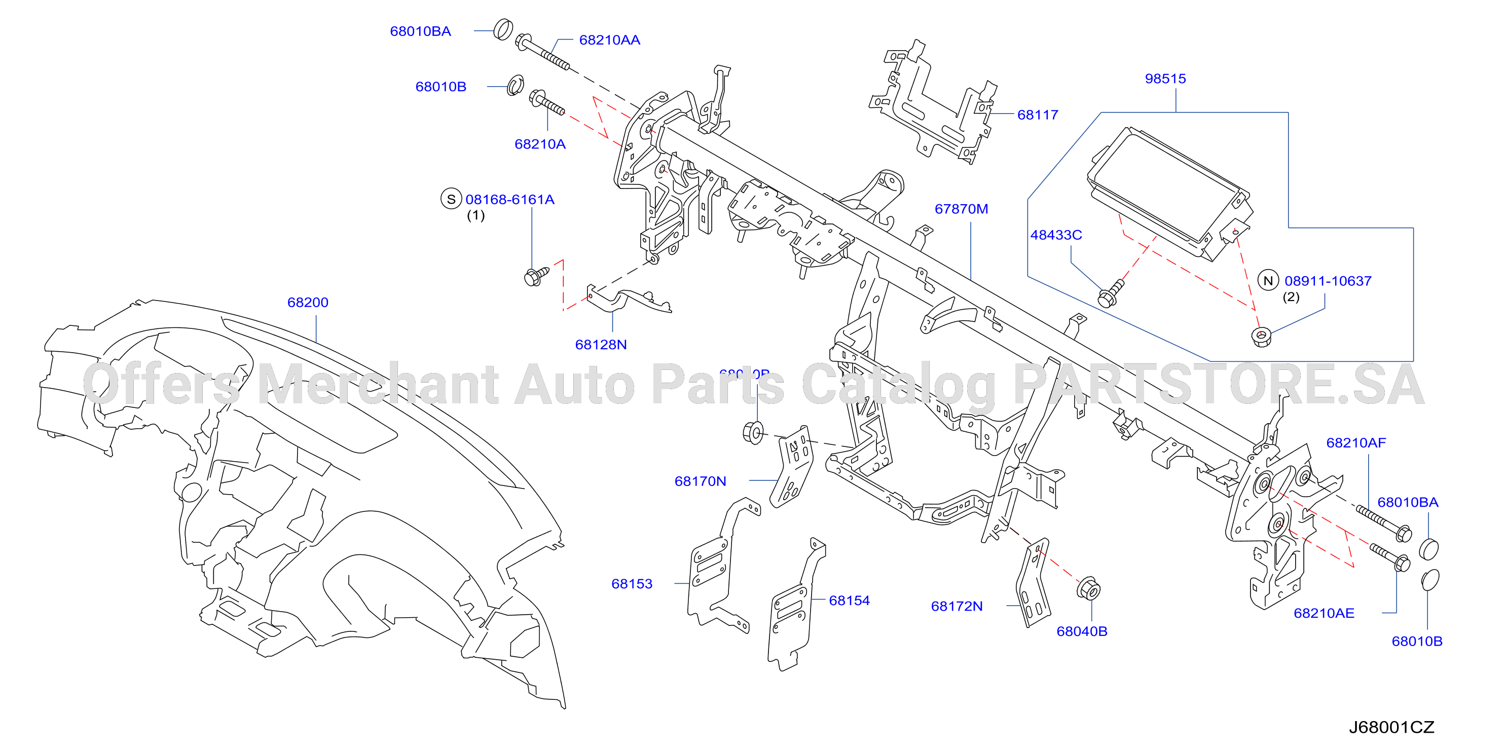 Instrument Panel Pad Cluster Lid Inst Fitting