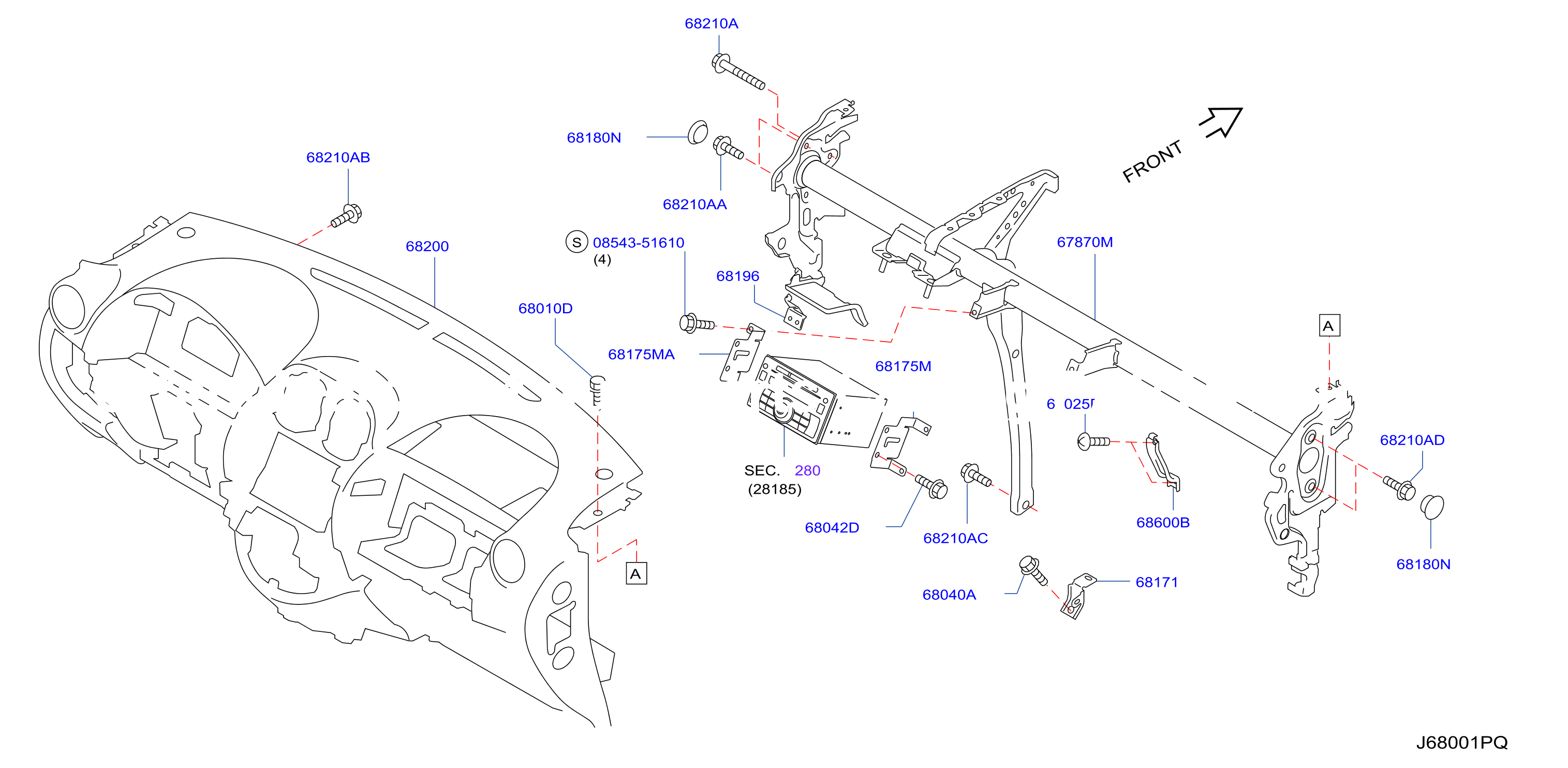Instrument Panel Pad Cluster Lid Inst Fitting