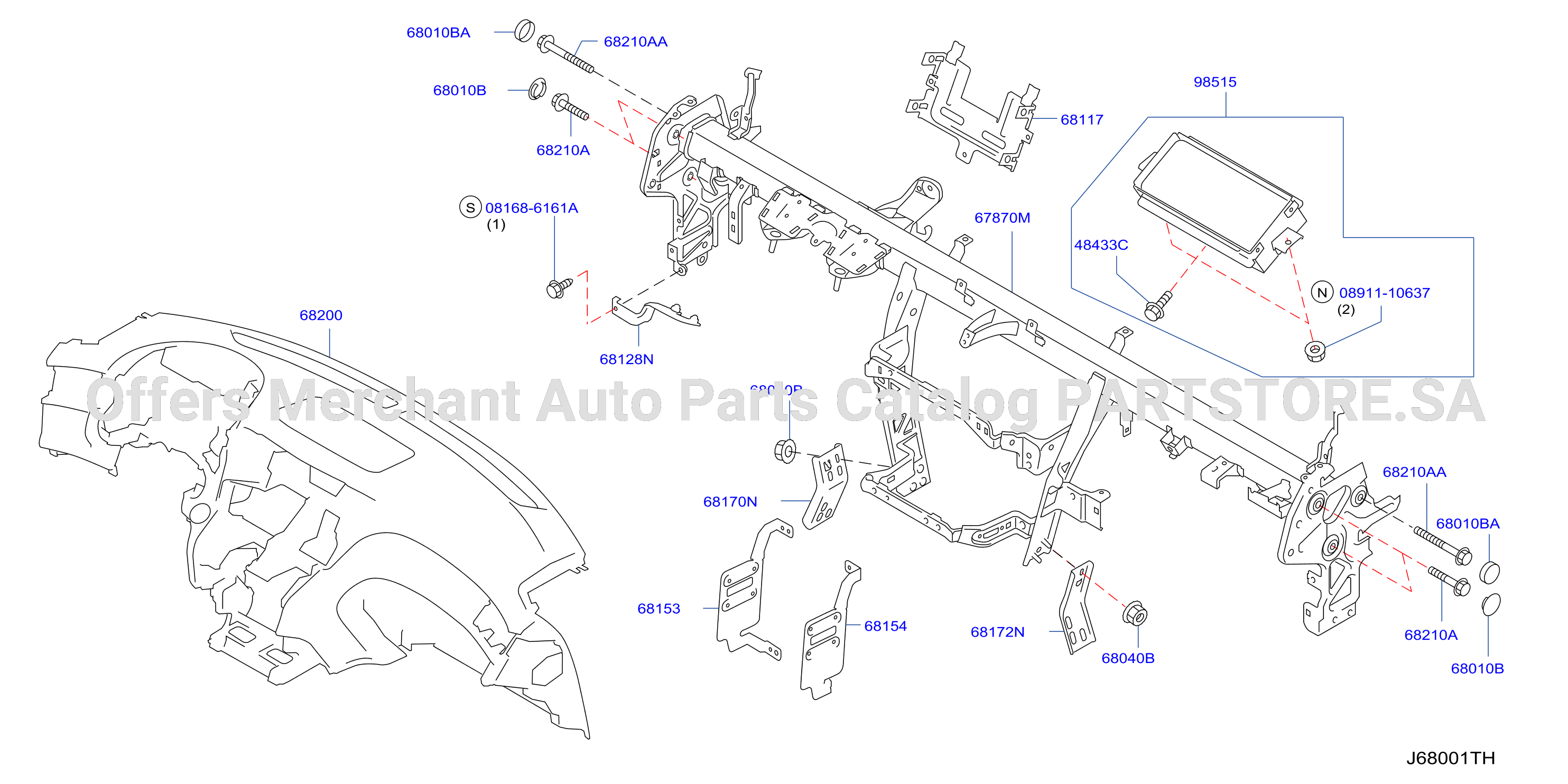 Instrument Panel Pad Cluster Lid Inst Fitting