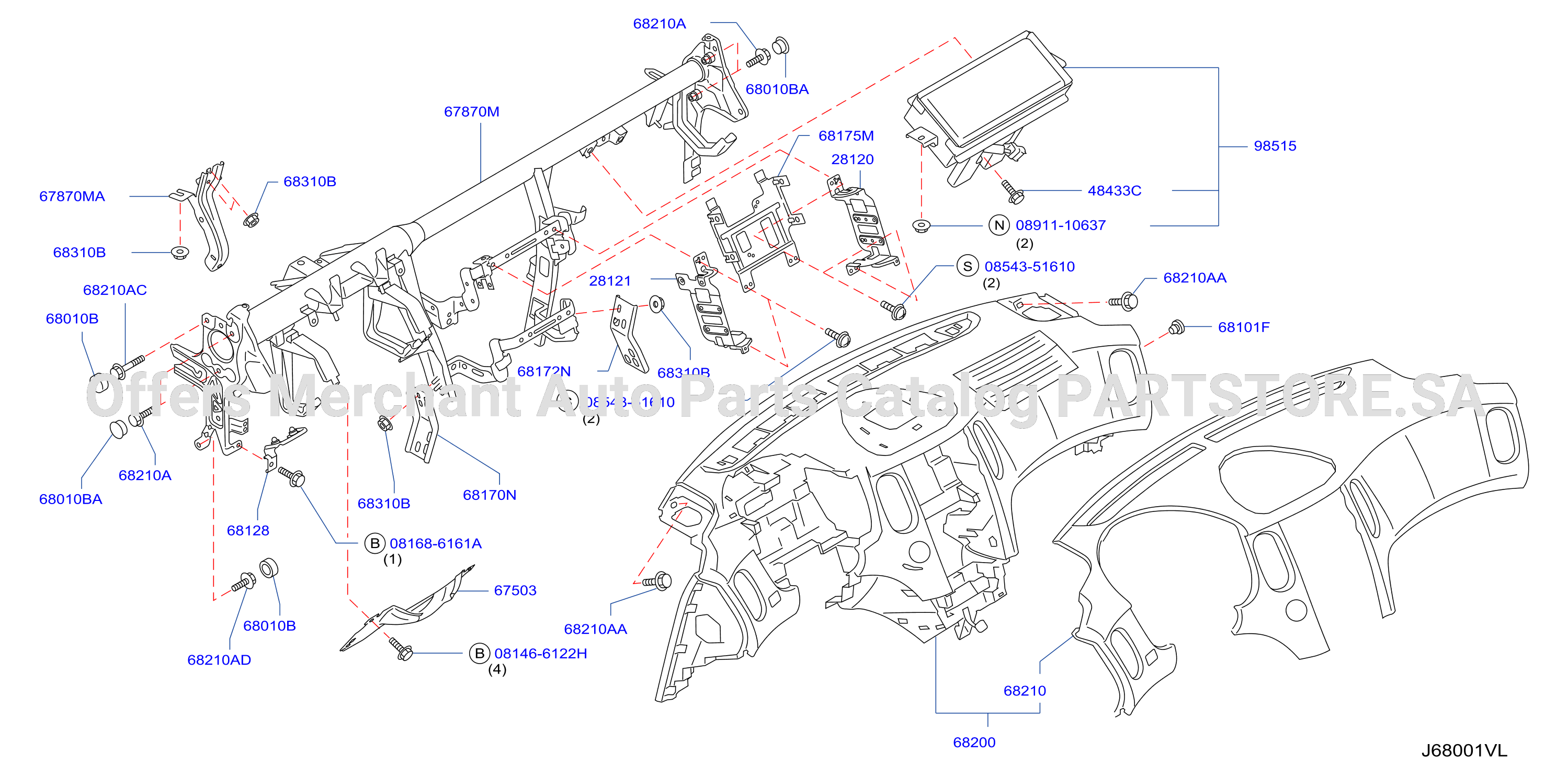 Instrument Panel Pad Cluster Lid Inst Fitting