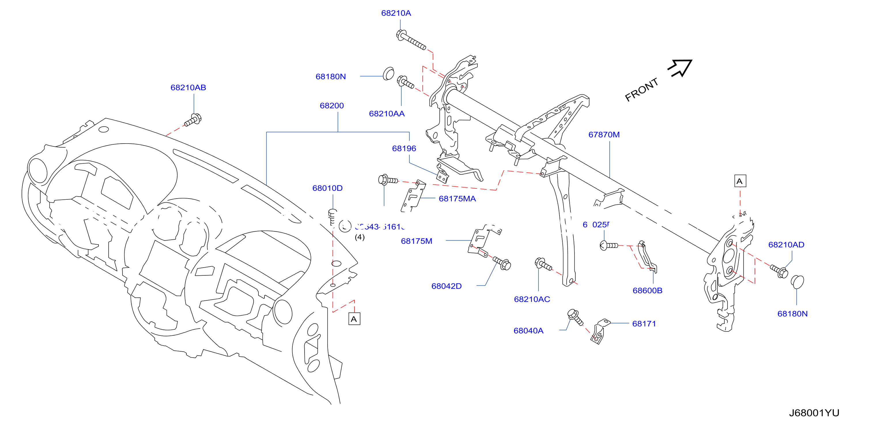 Instrument Panel Pad Cluster Lid Inst Fitting