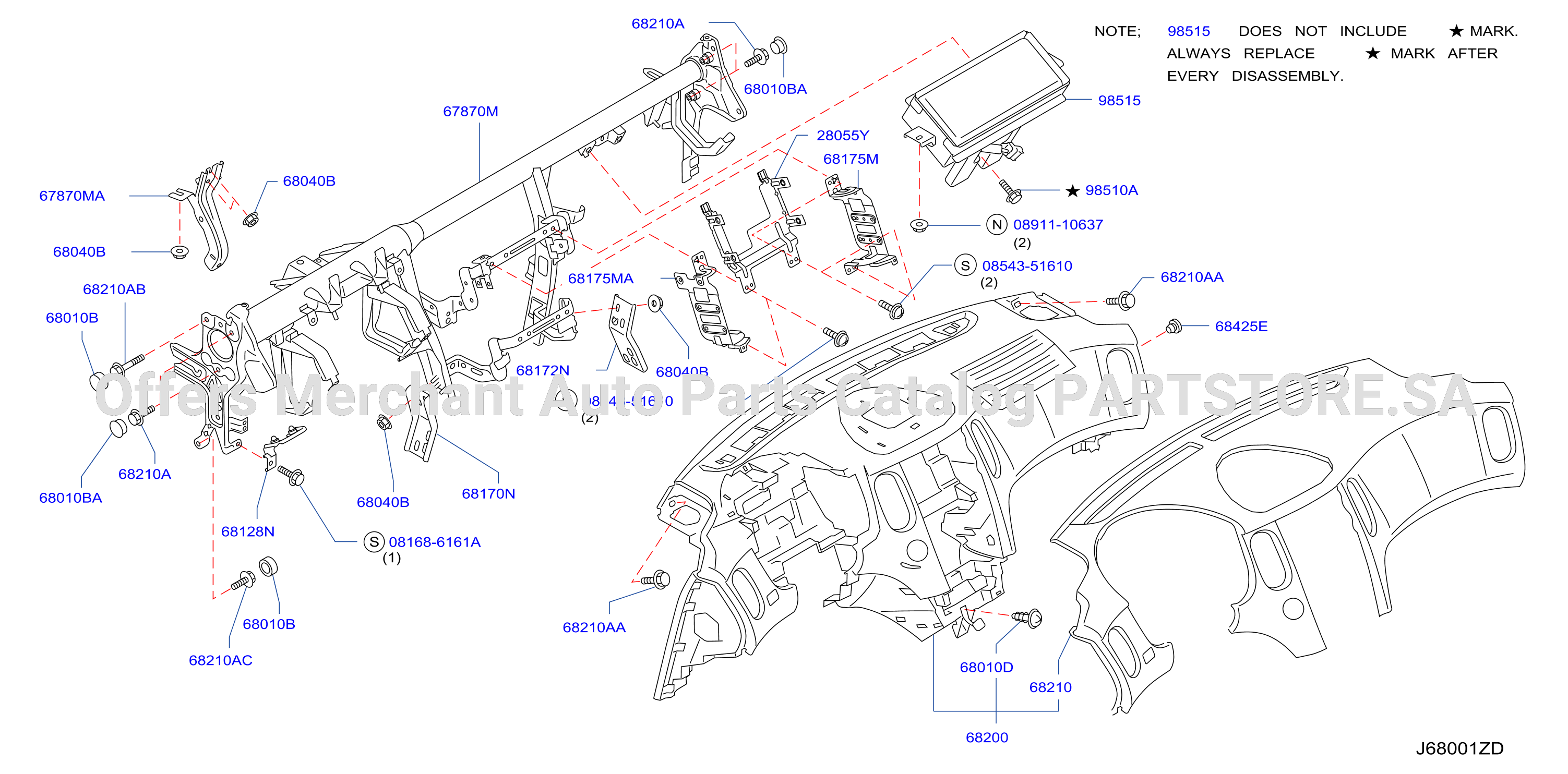 Instrument Panel Pad Cluster Lid Inst Fitting