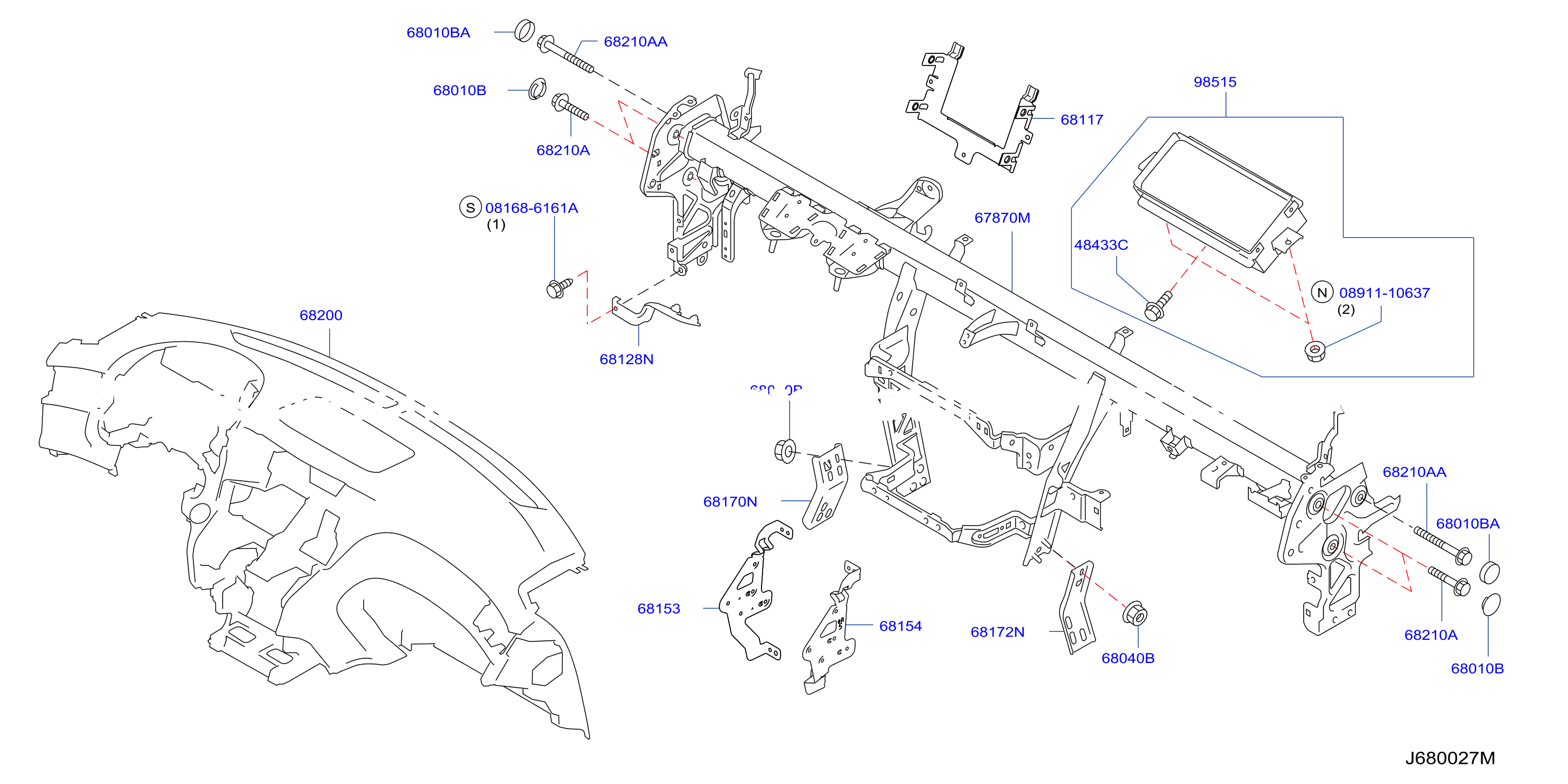 Instrument Panel Pad Cluster Lid Inst Fitting For Gen5